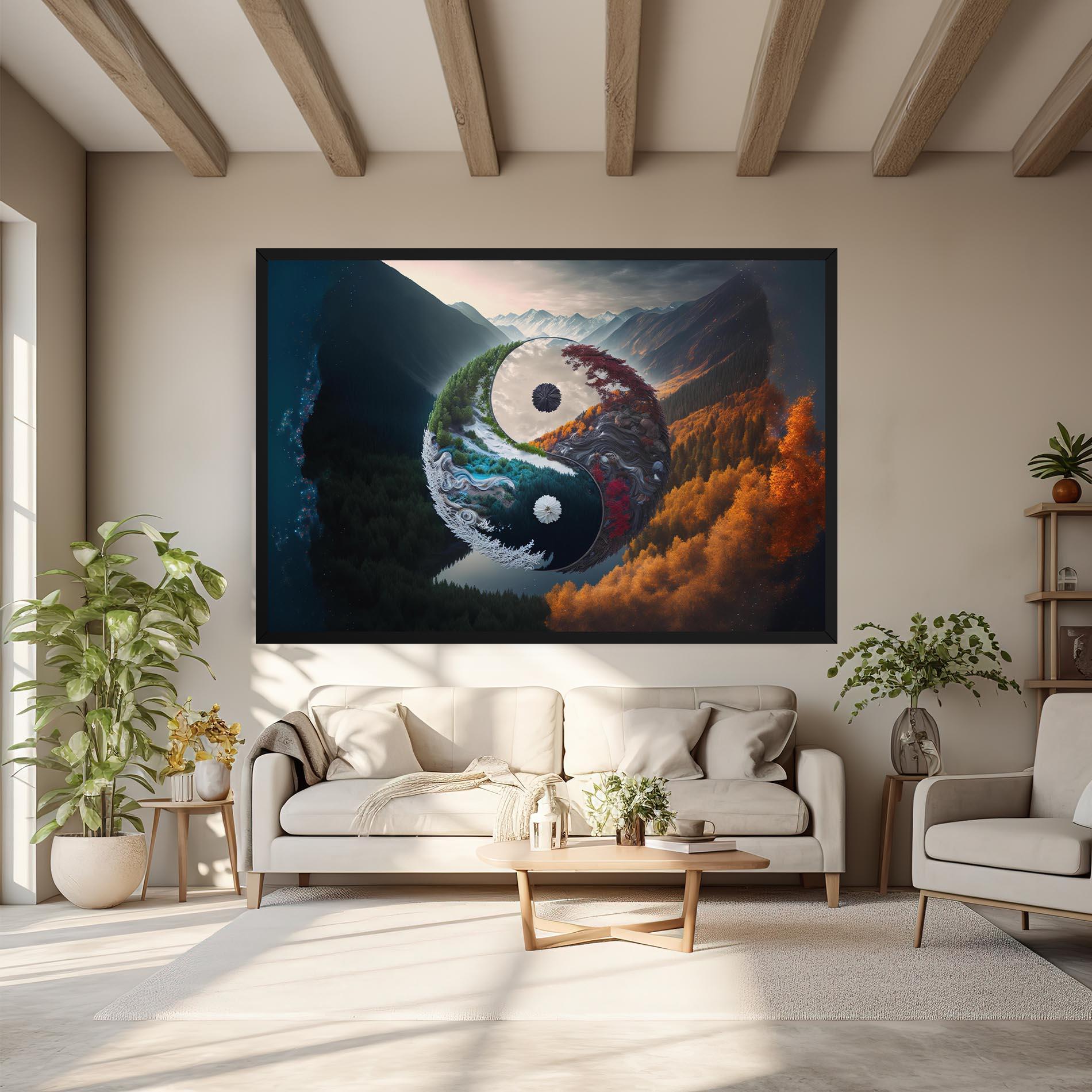 Obraz na Płótnie Mountain Yinyang mockup 6