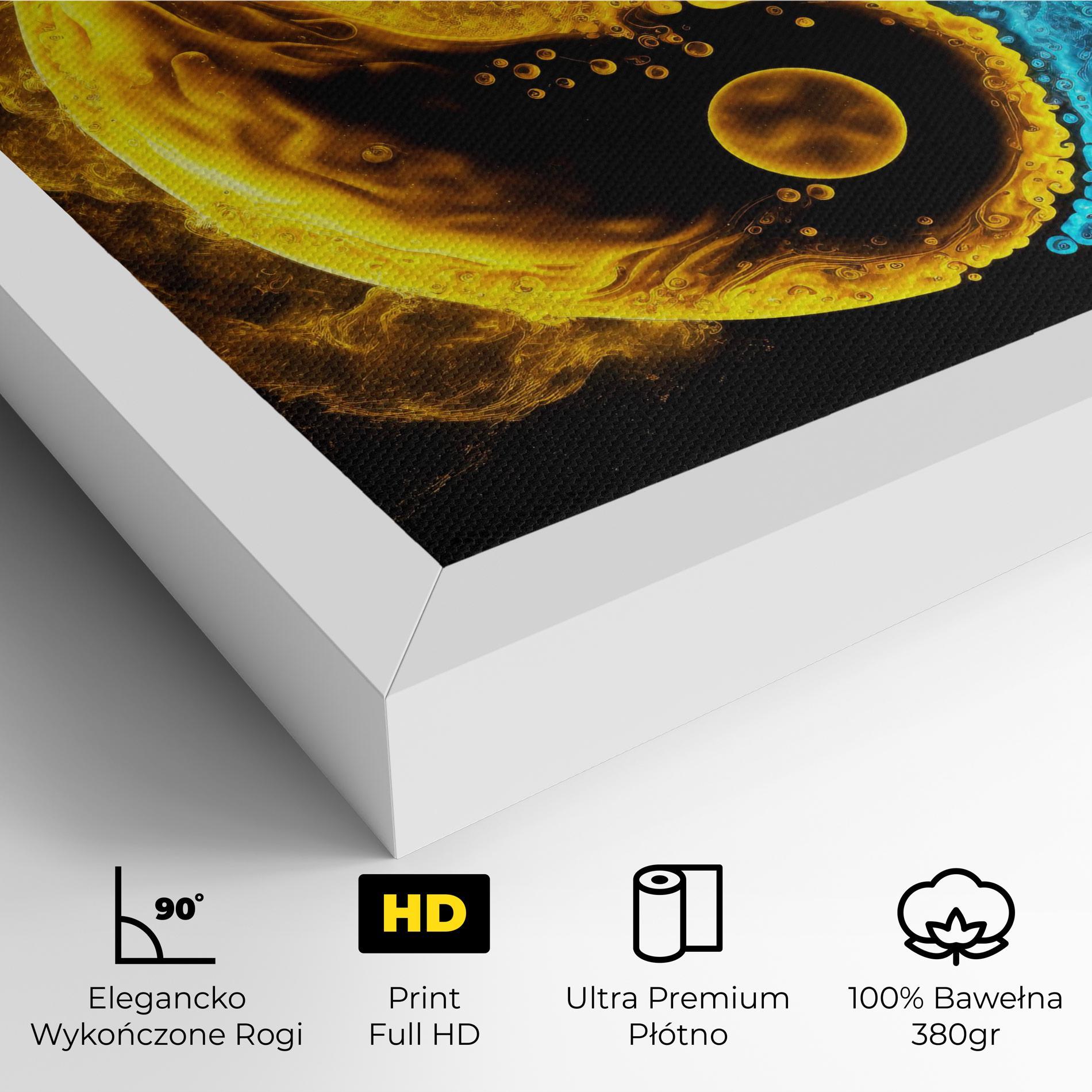 Obraz na Płótnie Yellow Blue Yinyang mockup 4