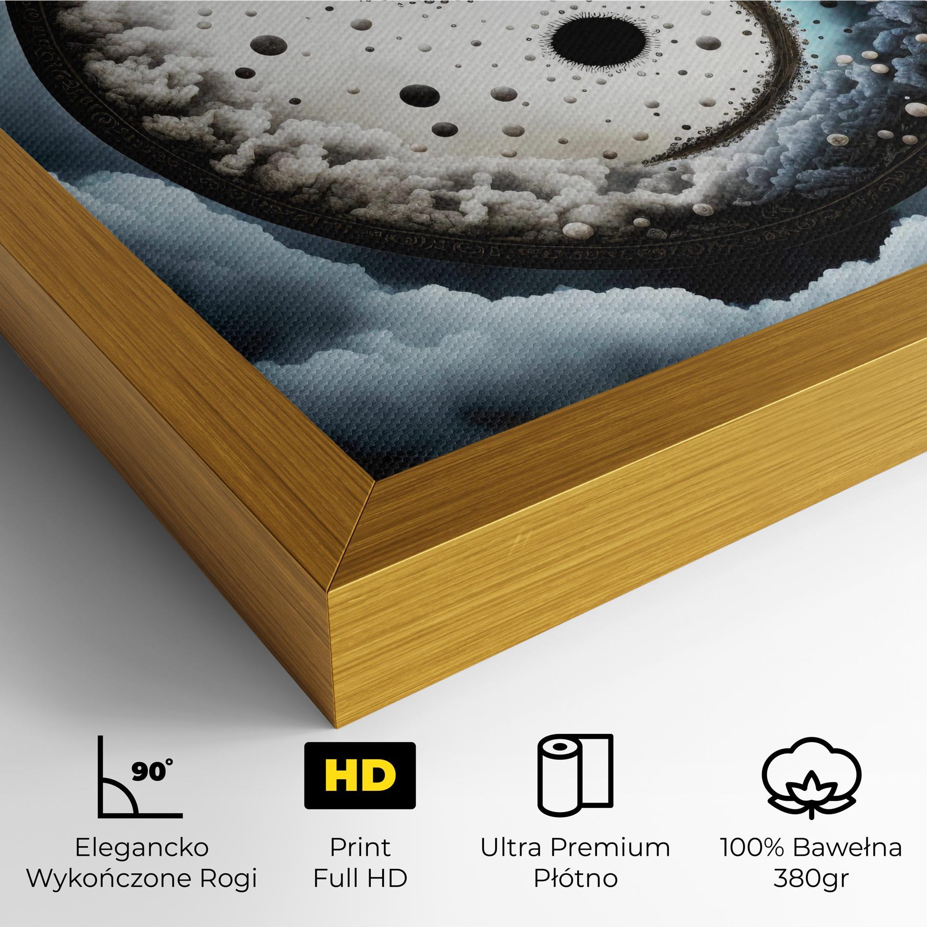 Obraz na Płótnie Black Blue Yinyang mockup 4