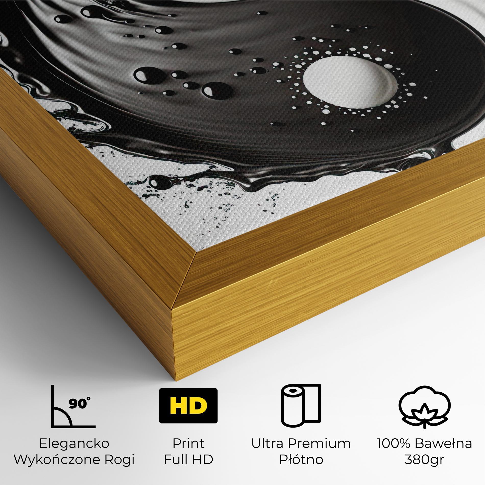 Obraz na Płótnie Black Liquid Yinyang mockup 4