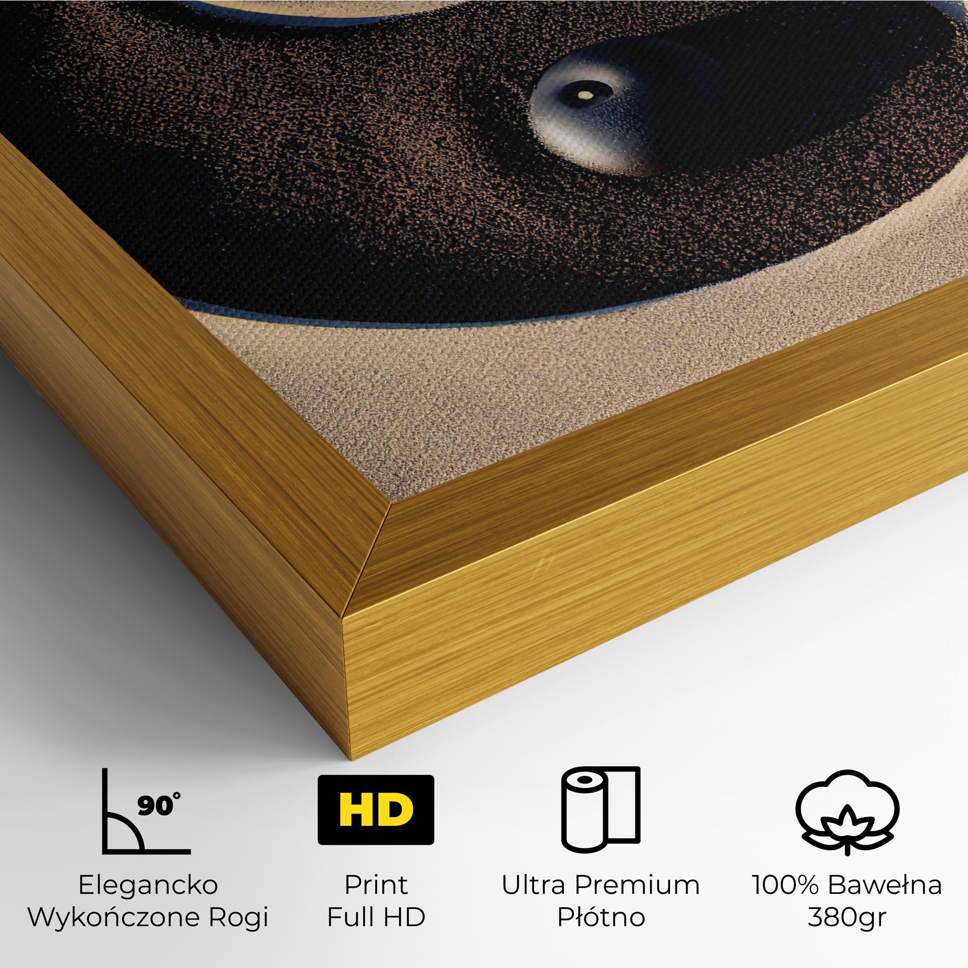 Obraz na Płótnie Black Sand Yinyang mockup 4