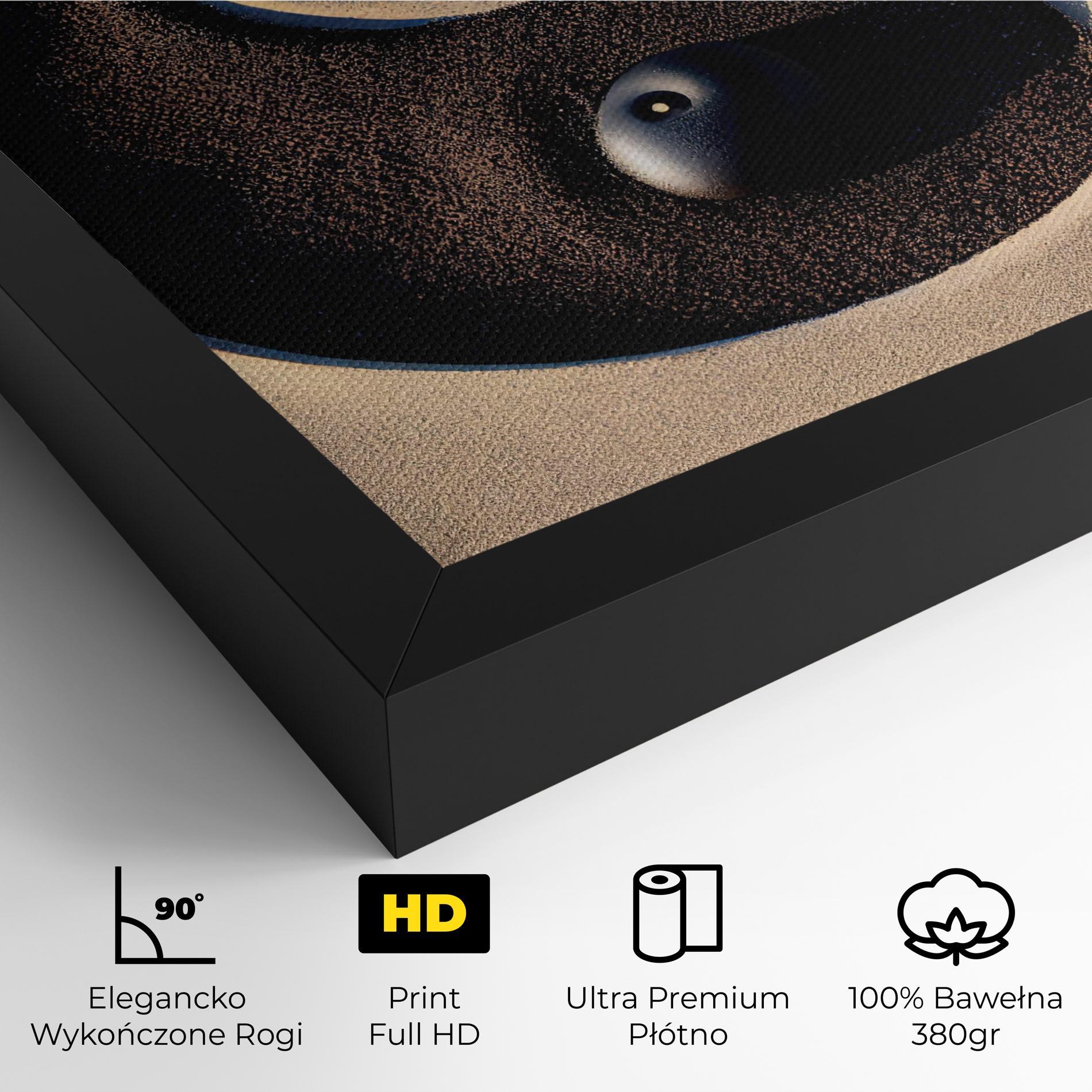 Obraz na Płótnie Black Sand Yinyang mockup 4