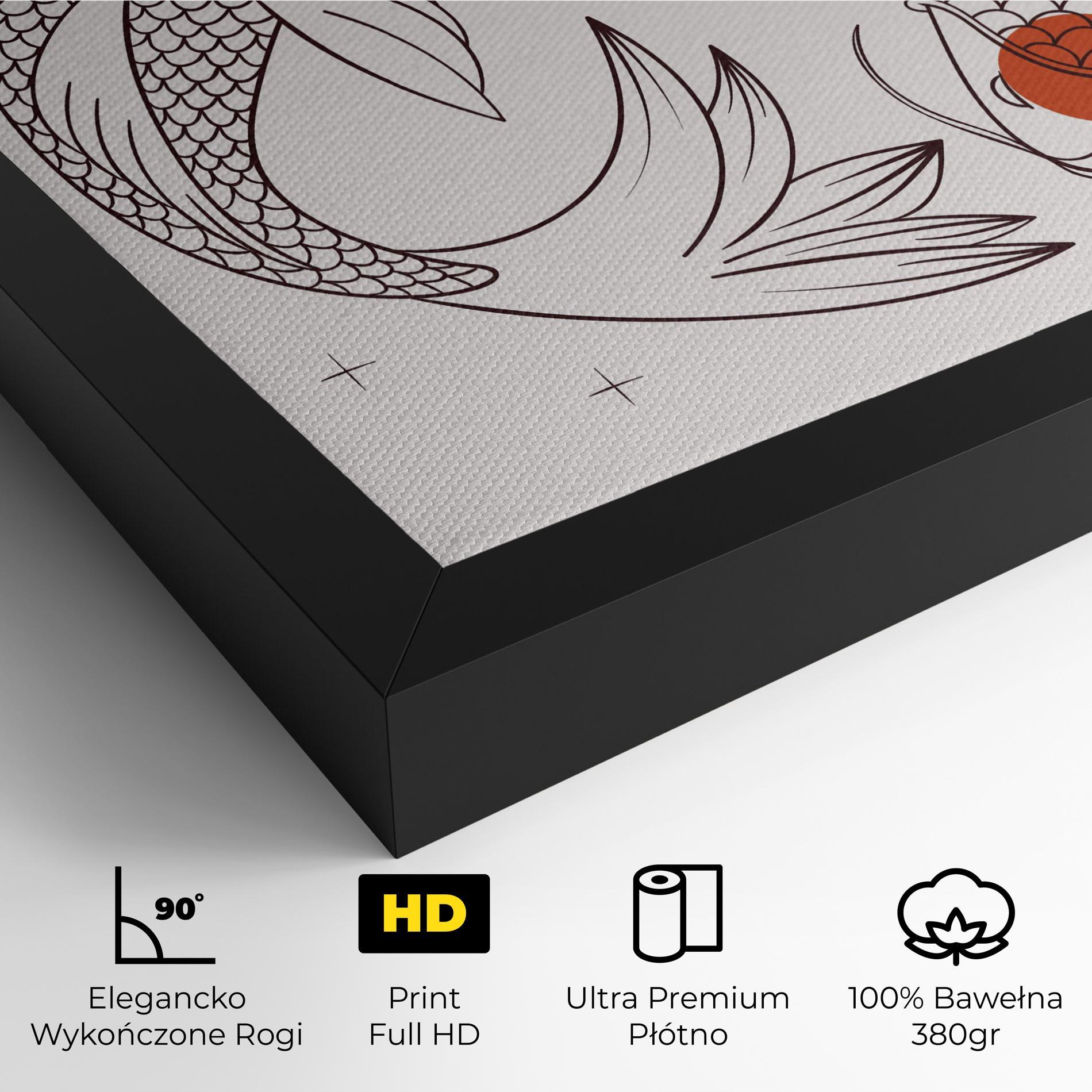 Obraz na Płótnie Koi Yinyang Art mockup 4