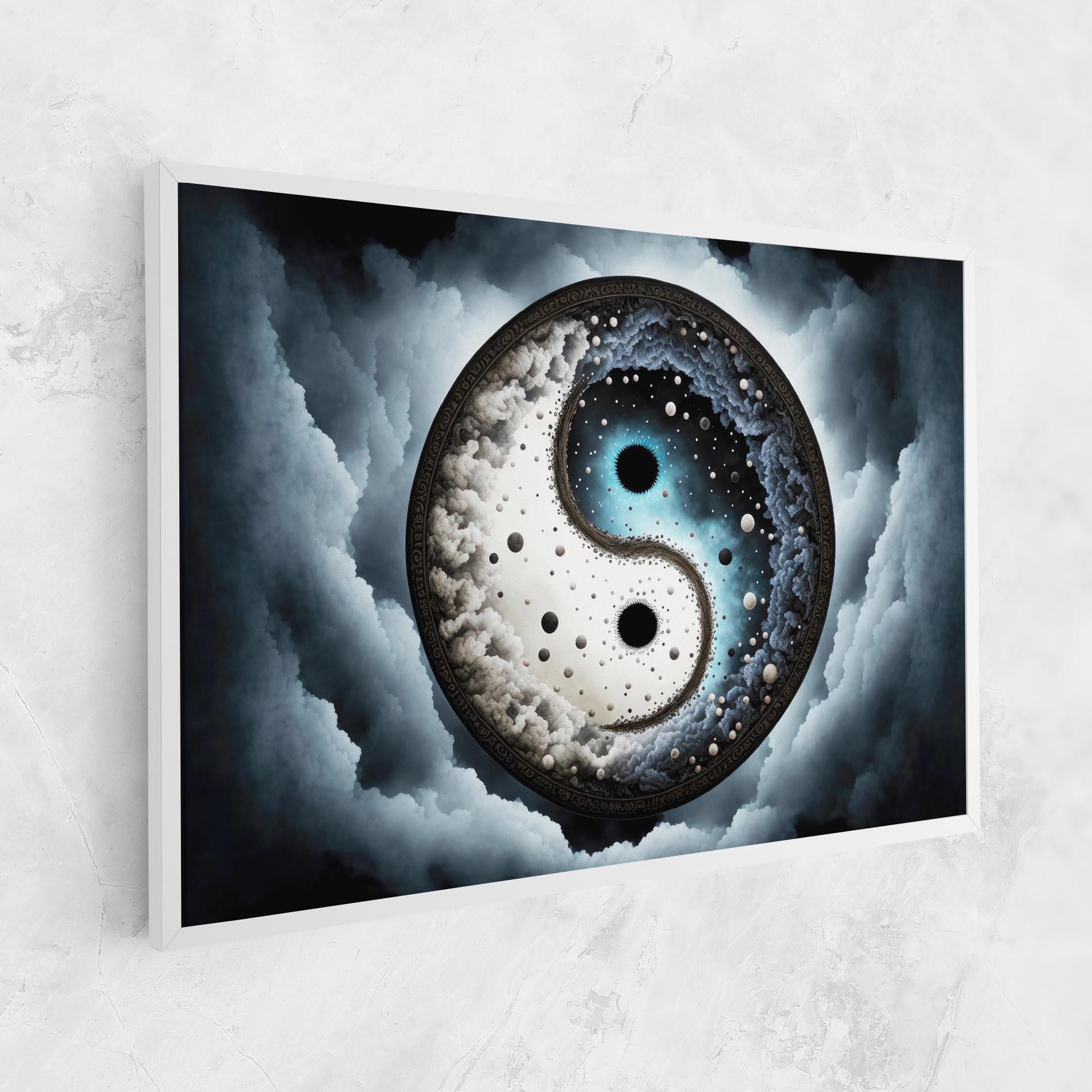 Obraz na Płótnie Black Blue Yinyang mockup 1