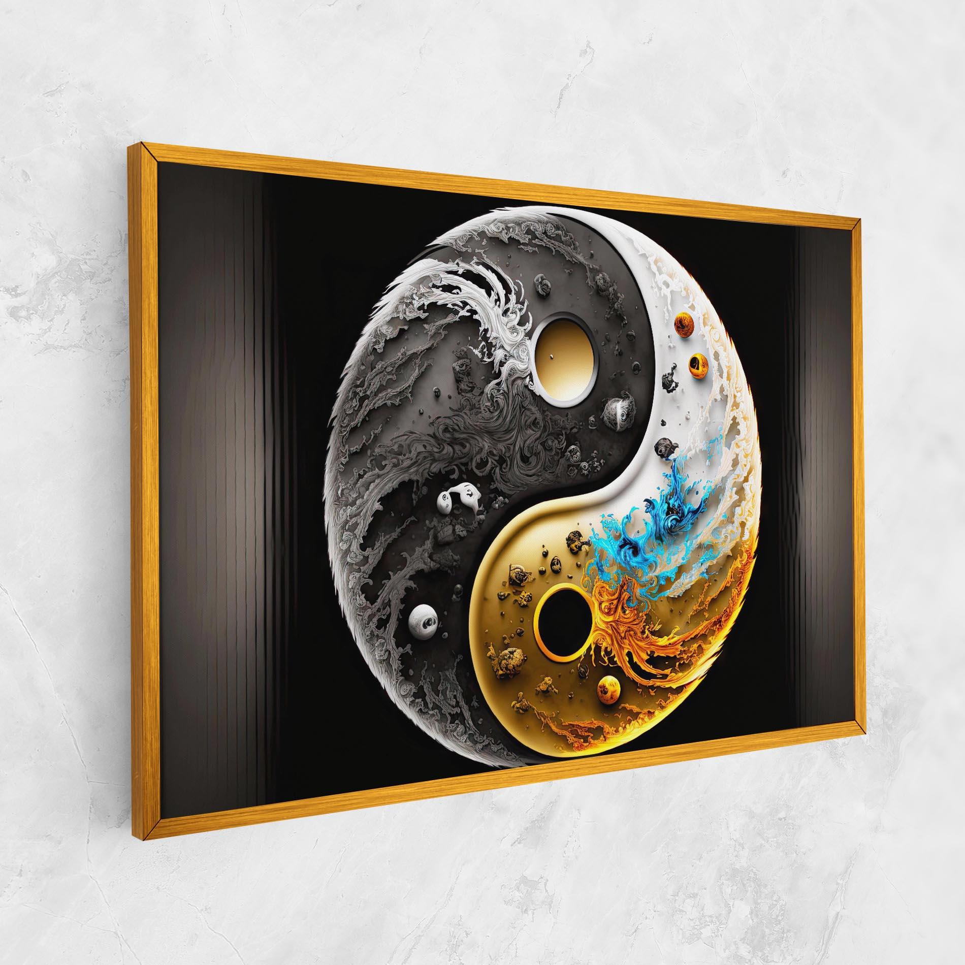 Obraz na Płótnie Black Yellow Yinyang mockup 1