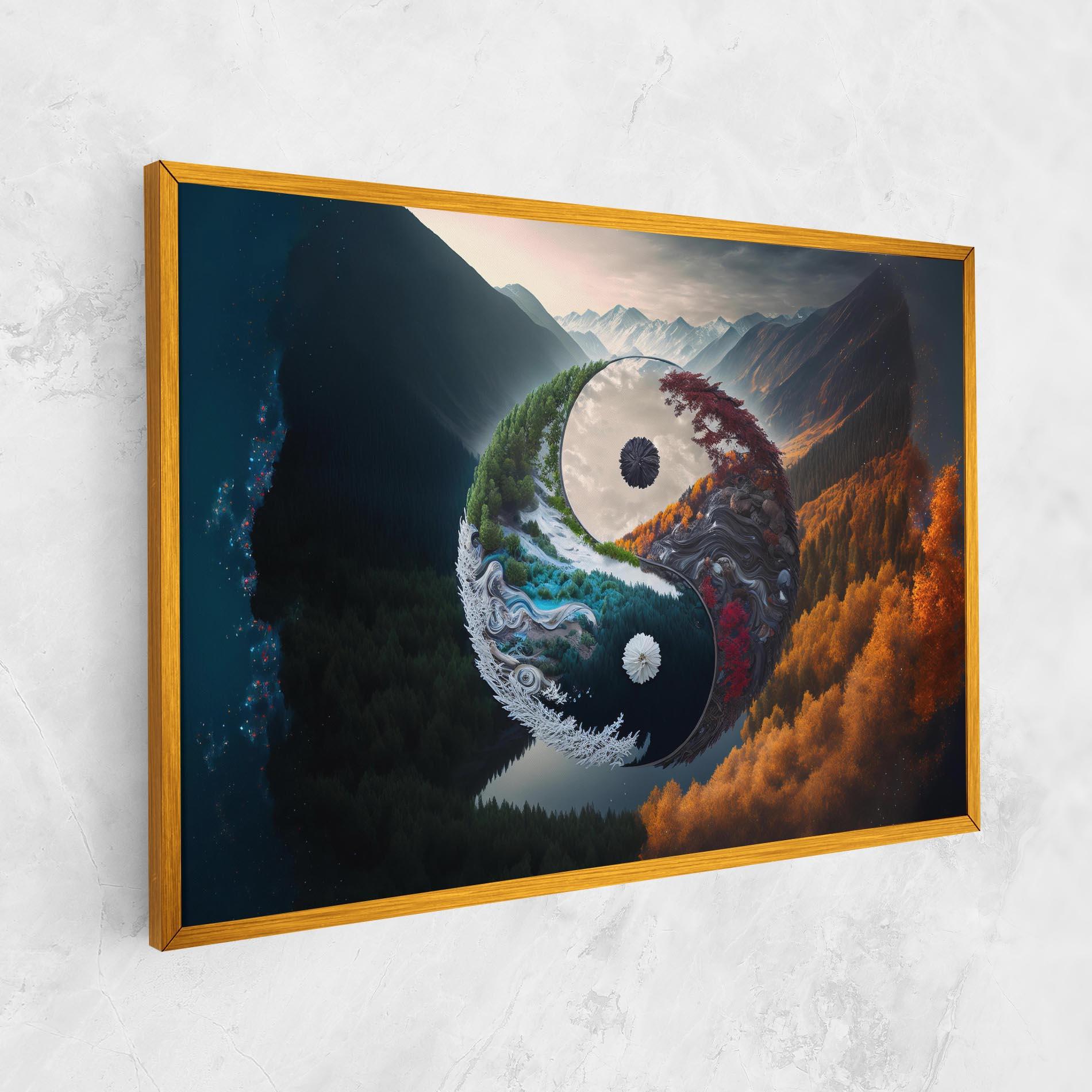 Obraz na Płótnie Mountain Yinyang mockup 1