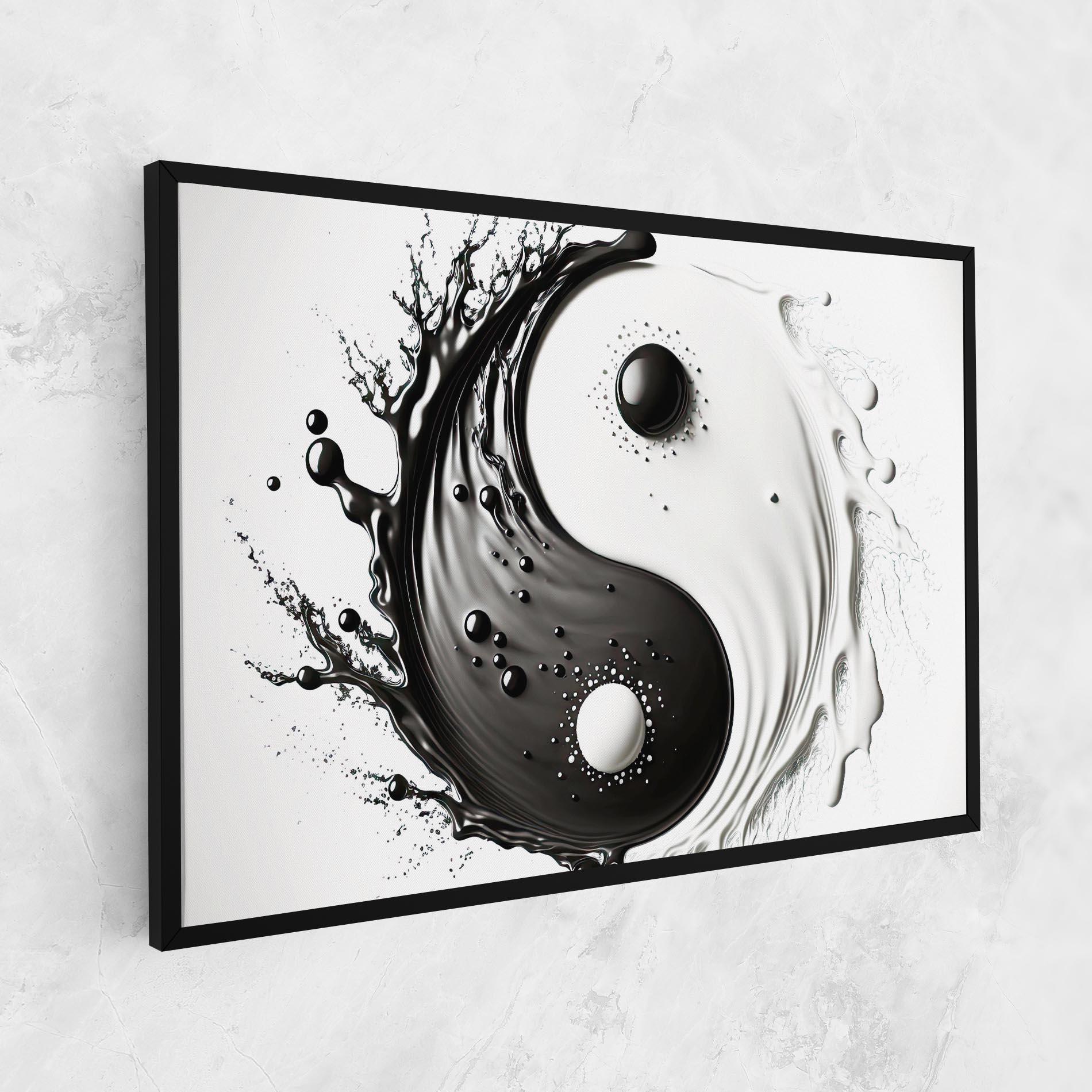 Obraz na Płótnie Black Liquid Yinyang mockup 1