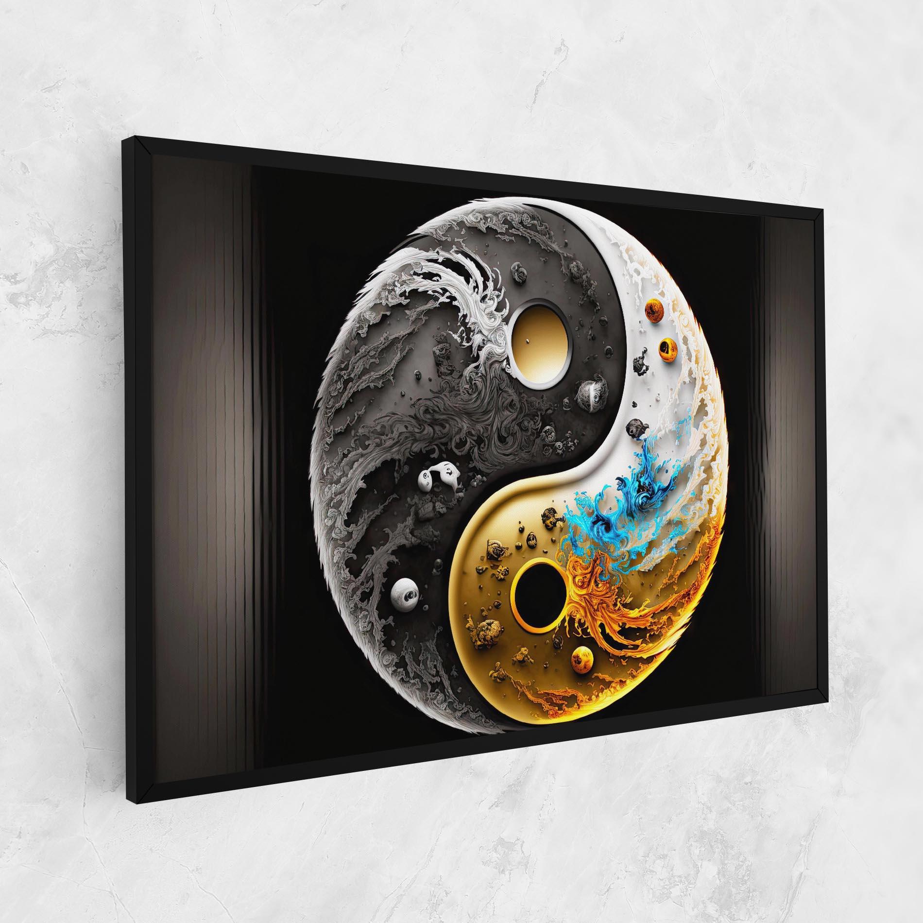 Obraz na Płótnie Black Yellow Yinyang mockup 1