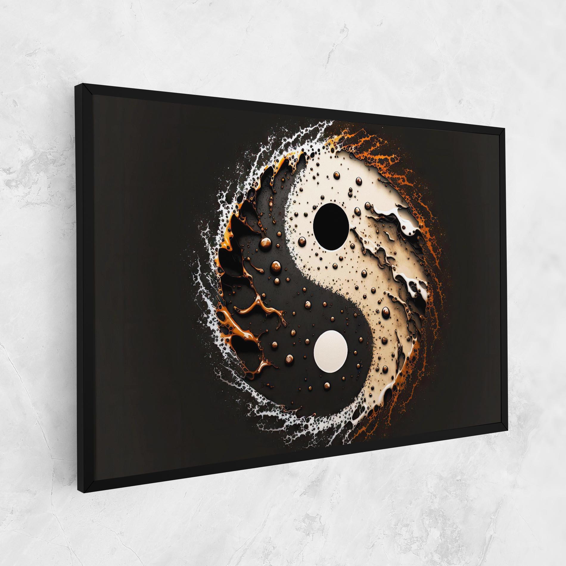 Obraz na Płótnie Brown Liquid Yinyang mockup 1
