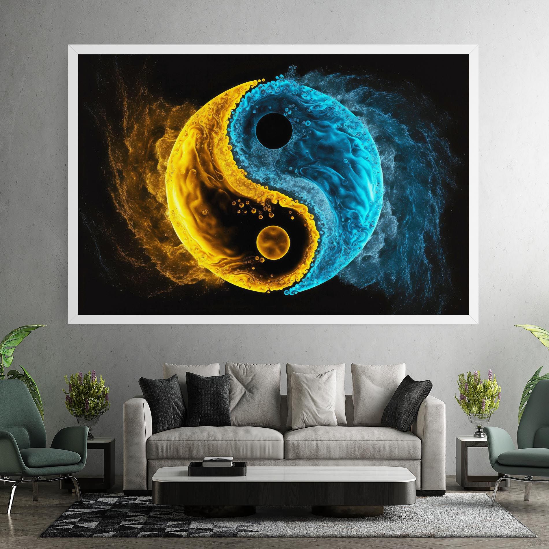 Yellow Blue Yinyang mockup 7