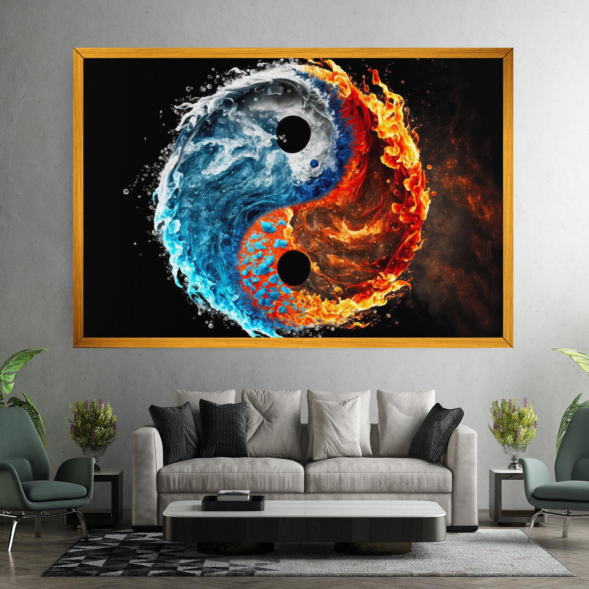 Obraz na Płótnie Fire Water Yin Yang mockup 7