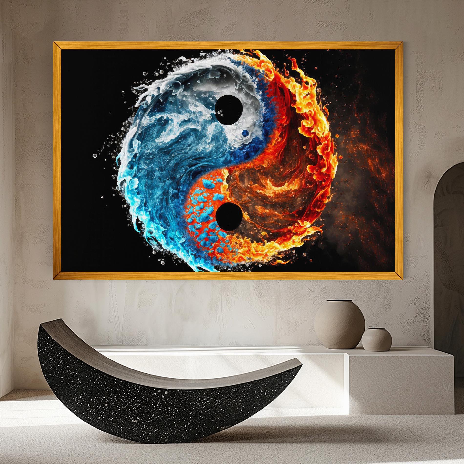 Obraz na Płótnie Fire Water Yin Yang mockup 8