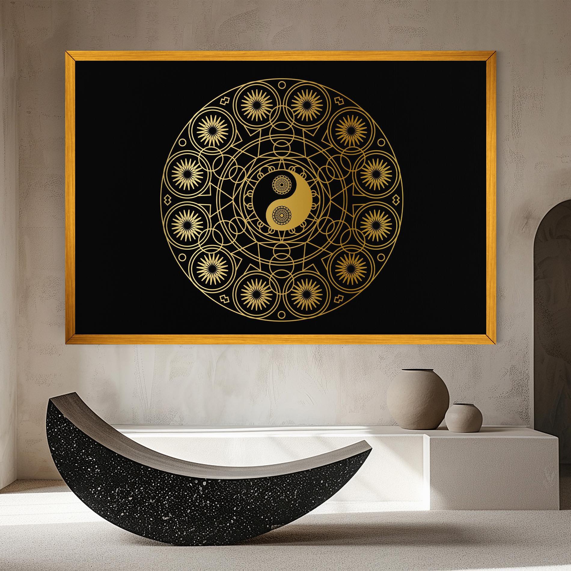Obraz na Płótnie Gold Meditation Mandala mockup 8