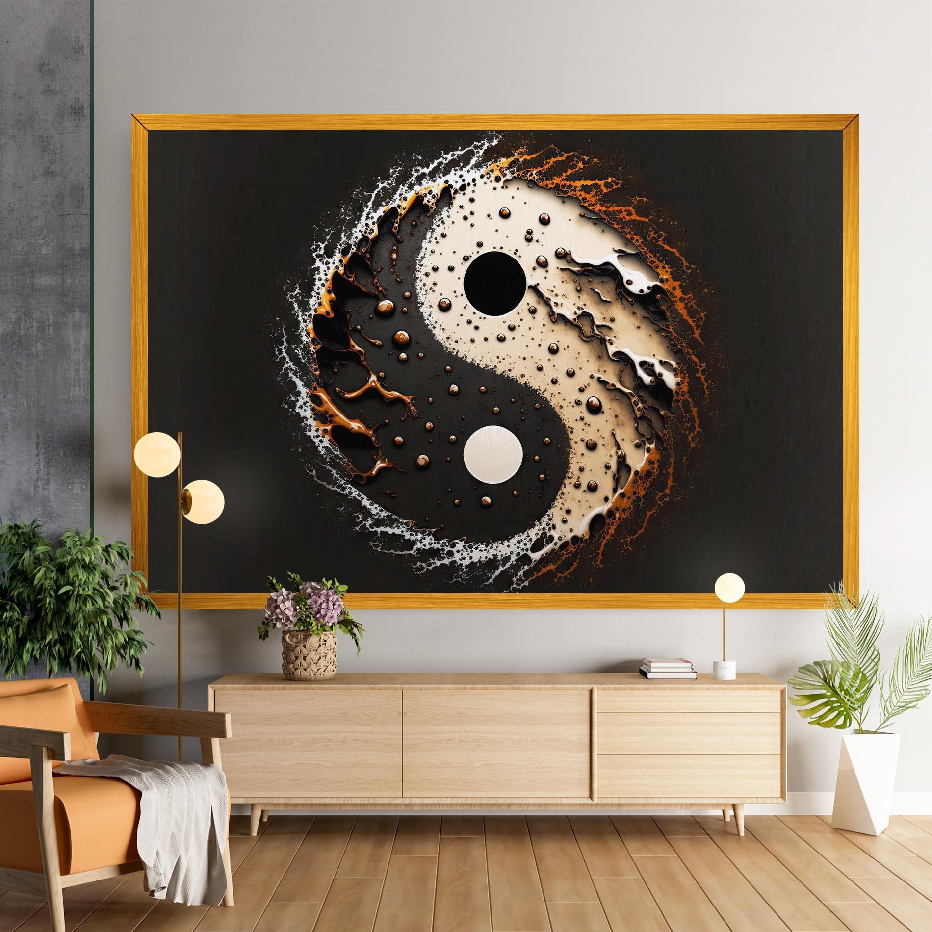 Obraz na Płótnie Brown Liquid Yinyang mockup 9