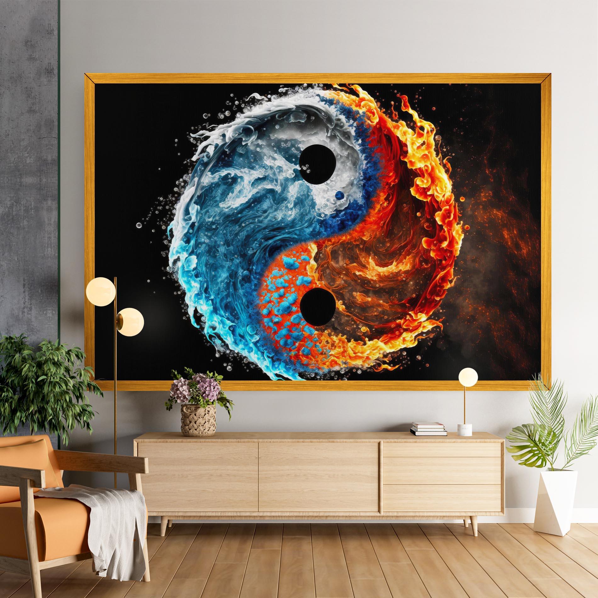Obraz na Płótnie Fire Water Yin Yang mockup 9