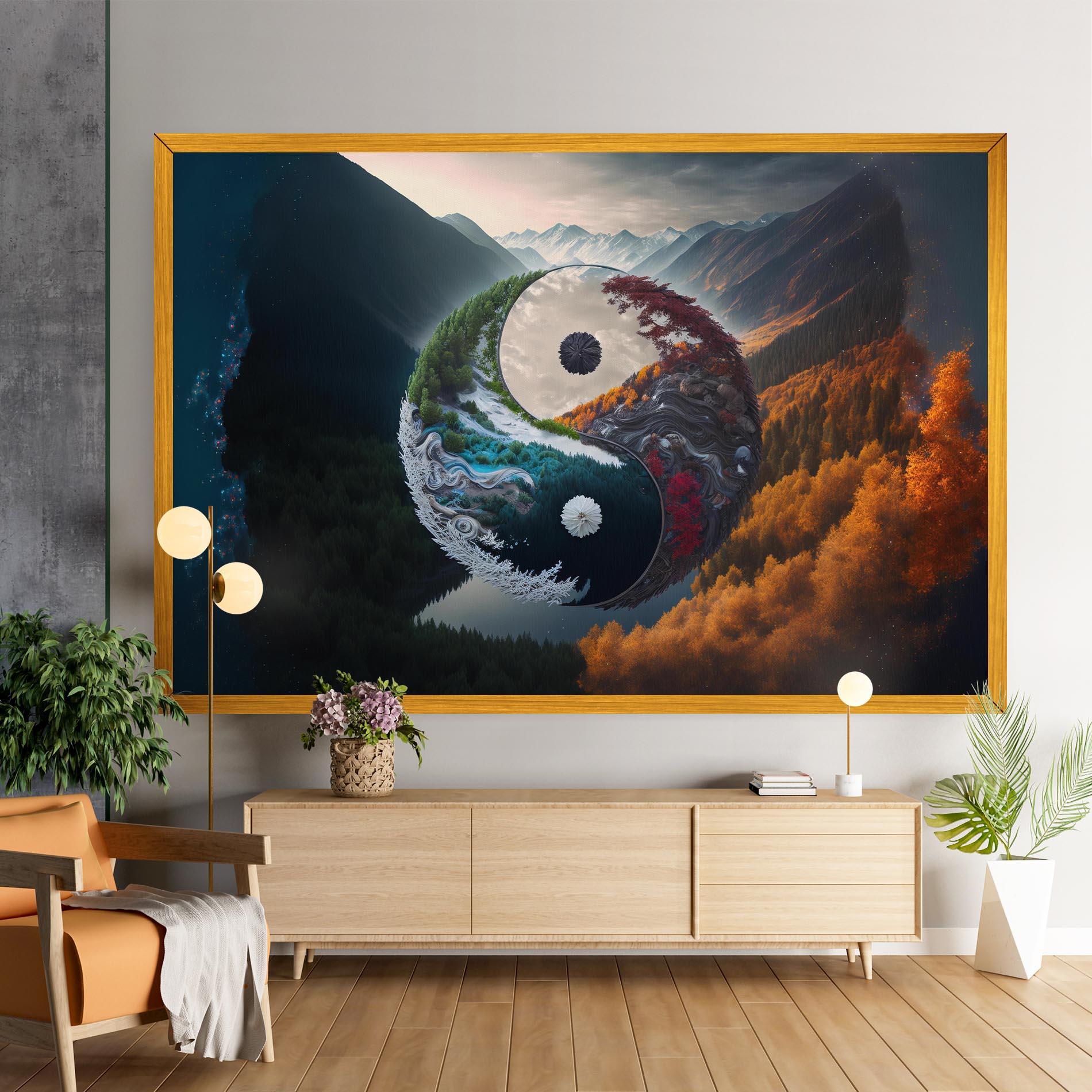 Obraz na Płótnie Mountain Yinyang mockup 9