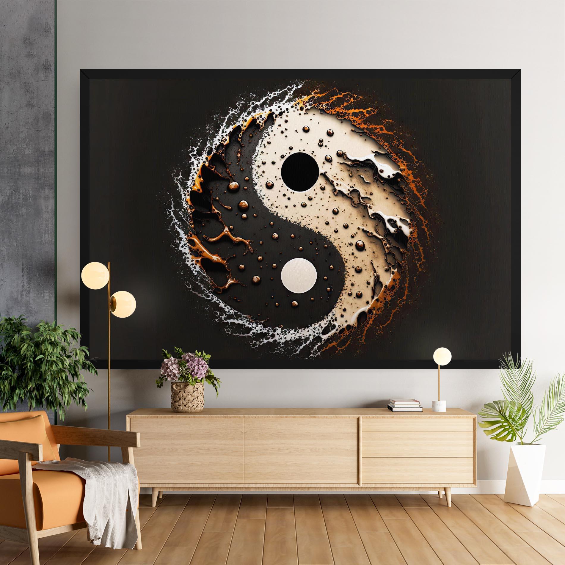 Obraz na Płótnie Brown Liquid Yinyang mockup 9