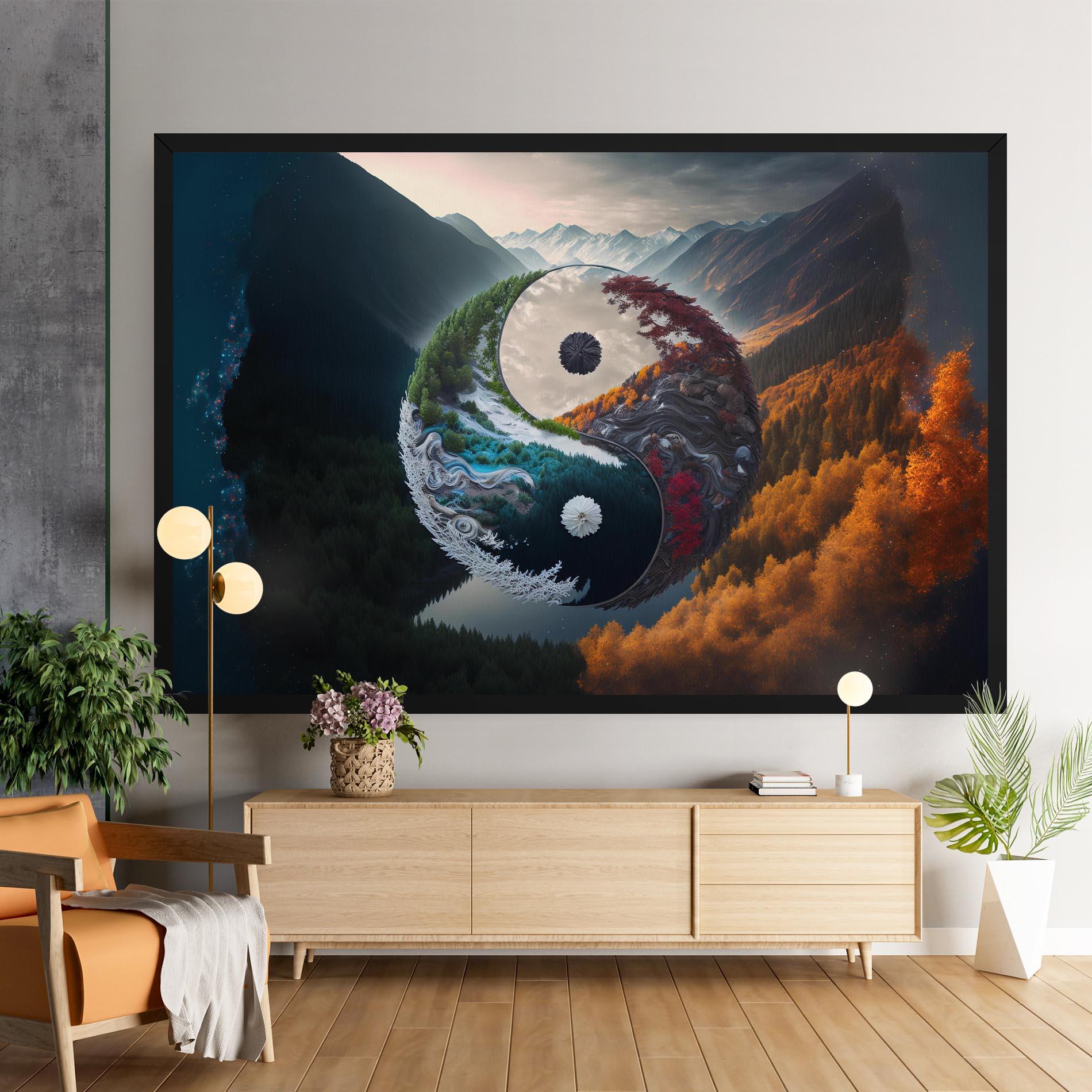 Obraz na Płótnie Mountain Yinyang mockup 9