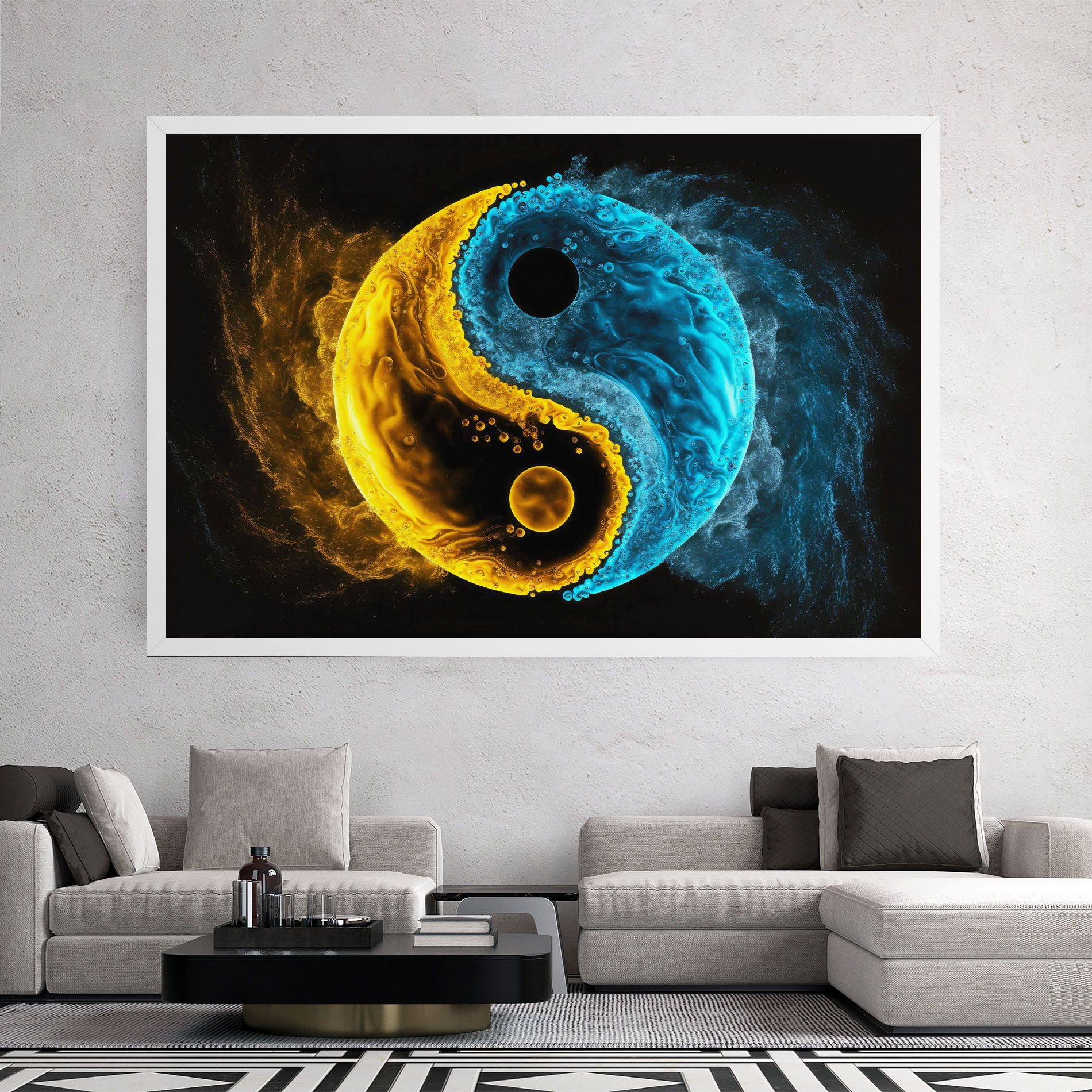 Yellow Blue Yinyang mockup 2
