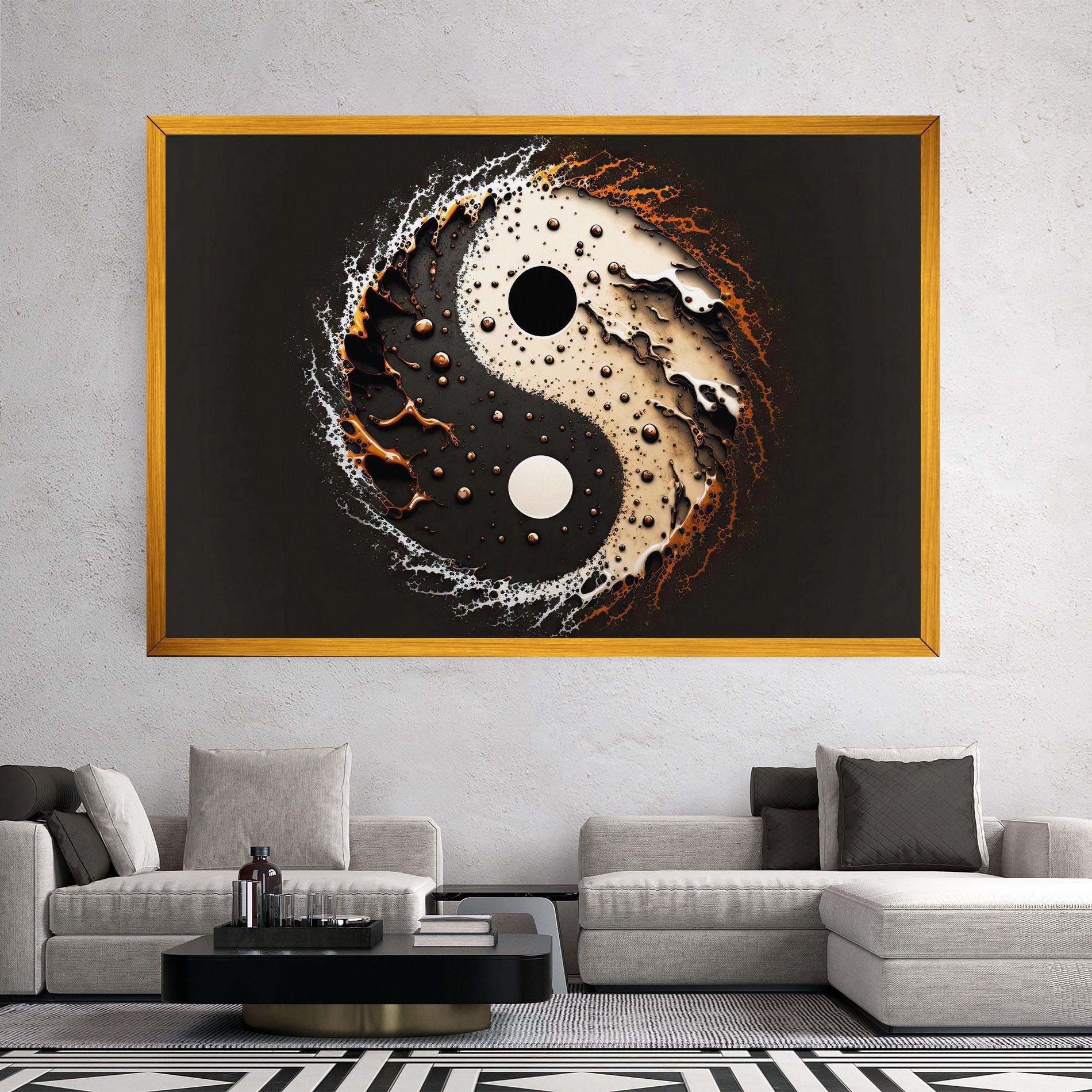 Obraz na Płótnie Brown Liquid Yinyang mockup 2