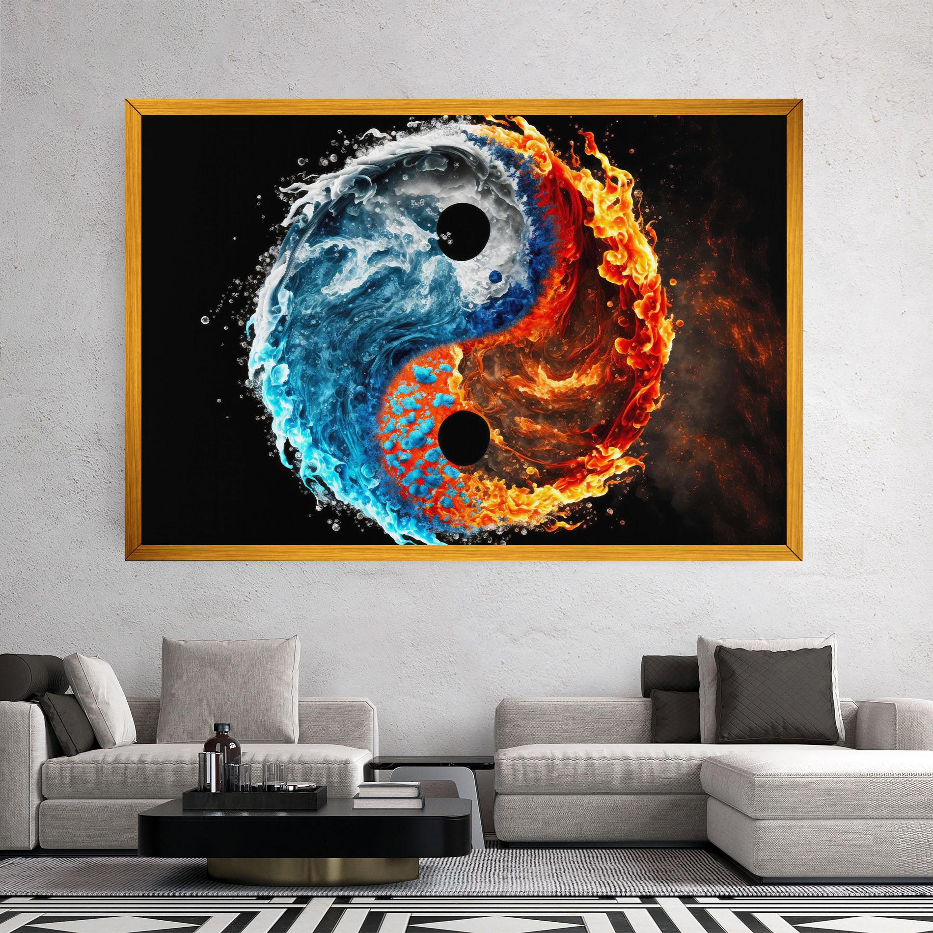 Obraz na Płótnie Fire Water Yin Yang mockup 2