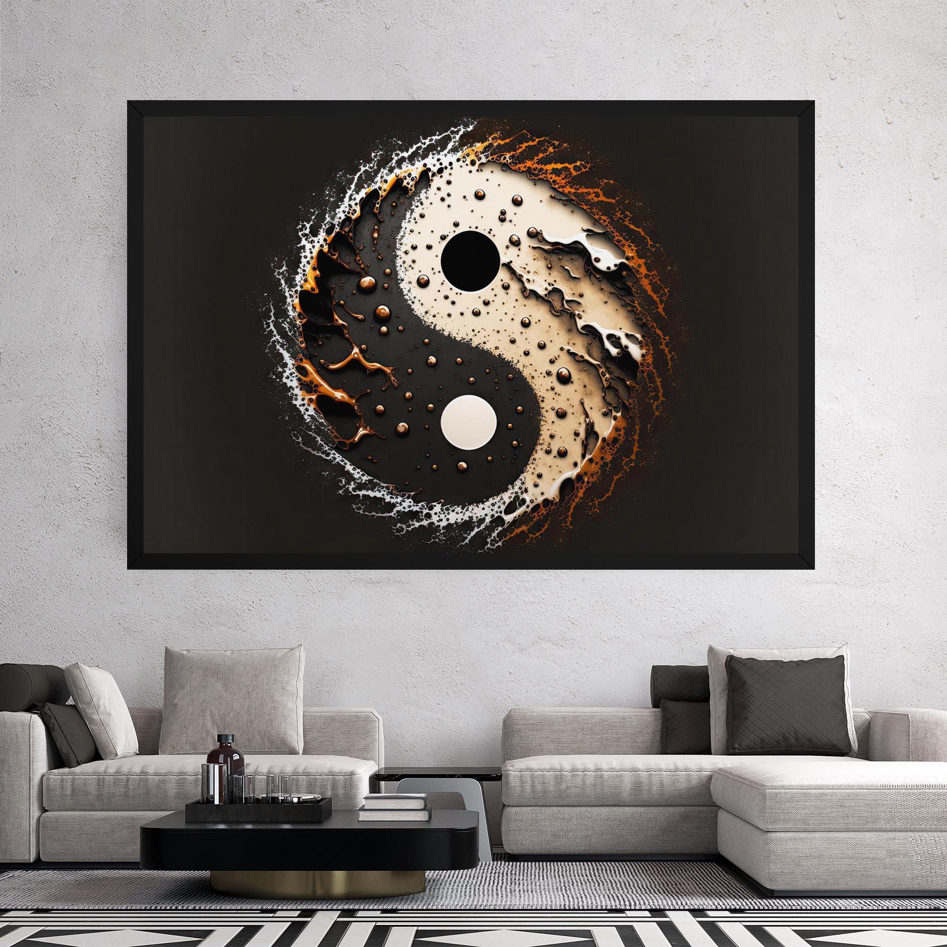 Obraz na Płótnie Brown Liquid Yinyang mockup 2