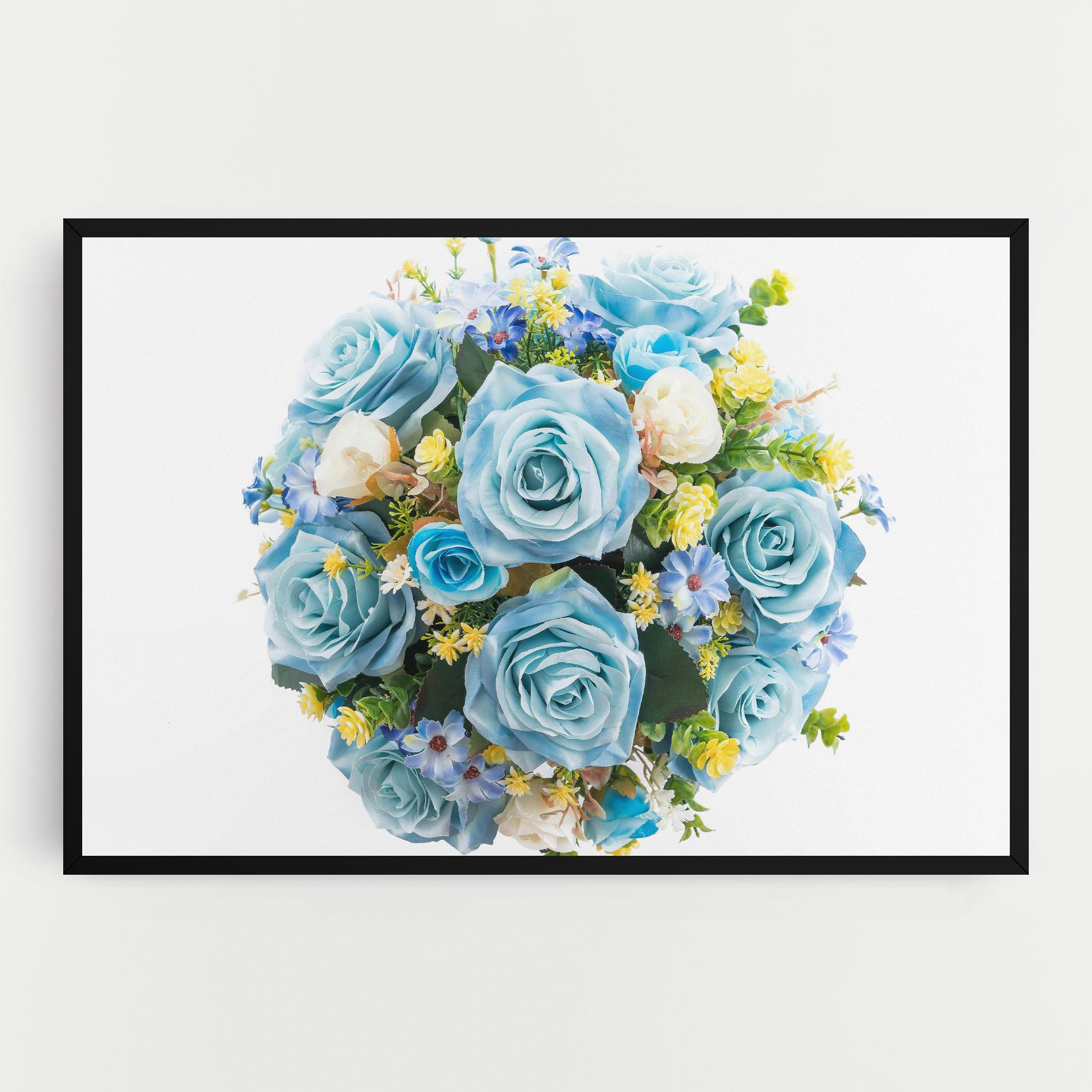 Obraz na Płótnie Blue Roses Bouquet mockup 0