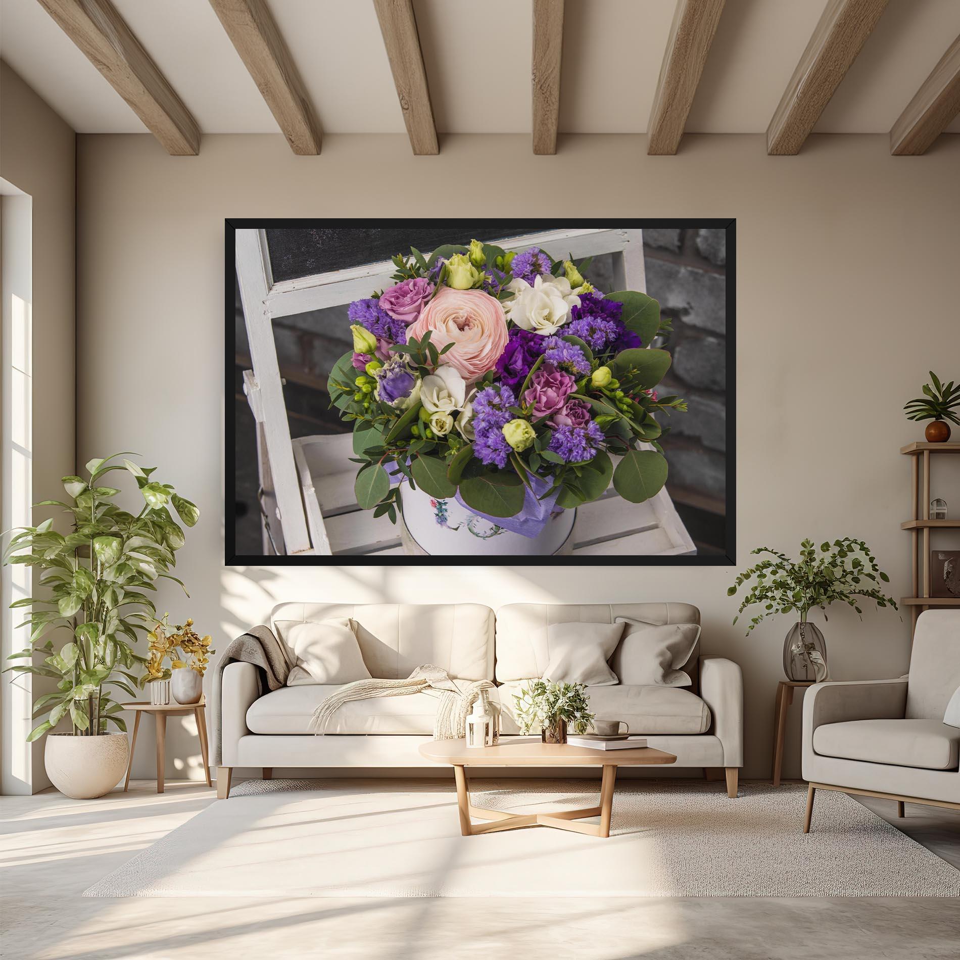 Obraz na Płótnie Big Pink Rose Bouquet mockup 6