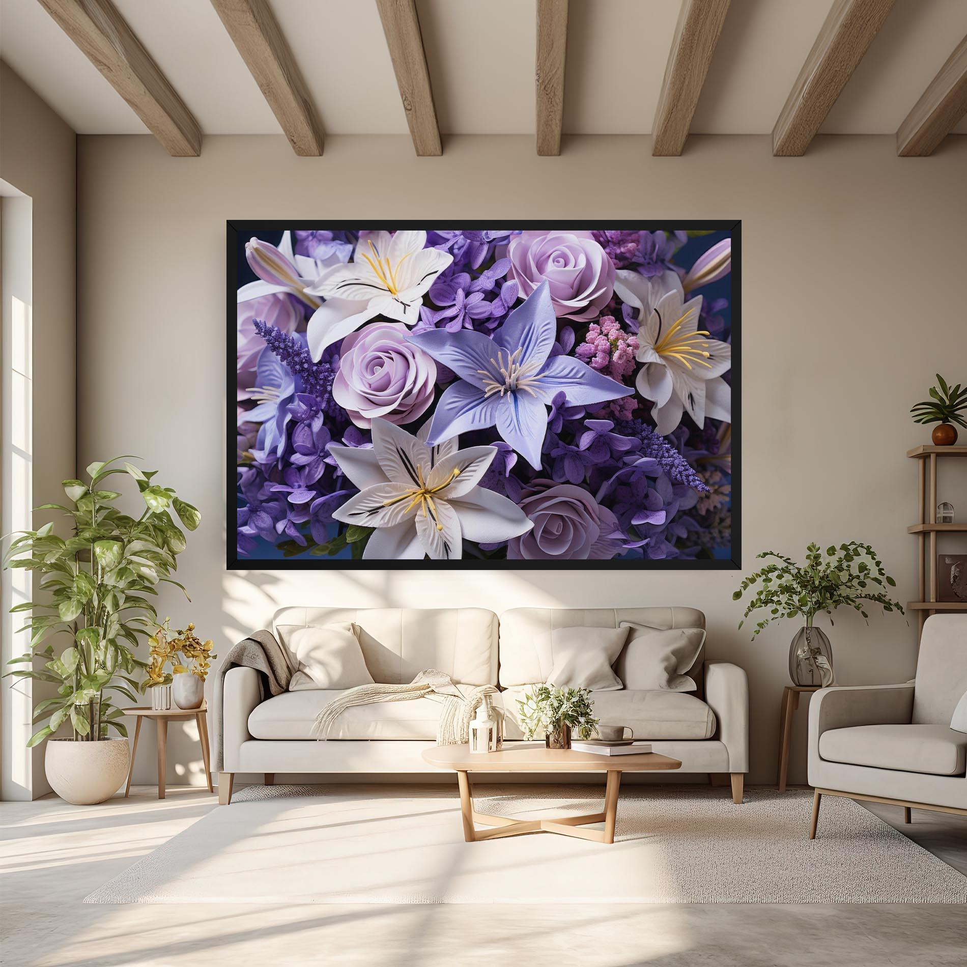 Obraz na Płótnie Purple Cute Bouquet mockup 6