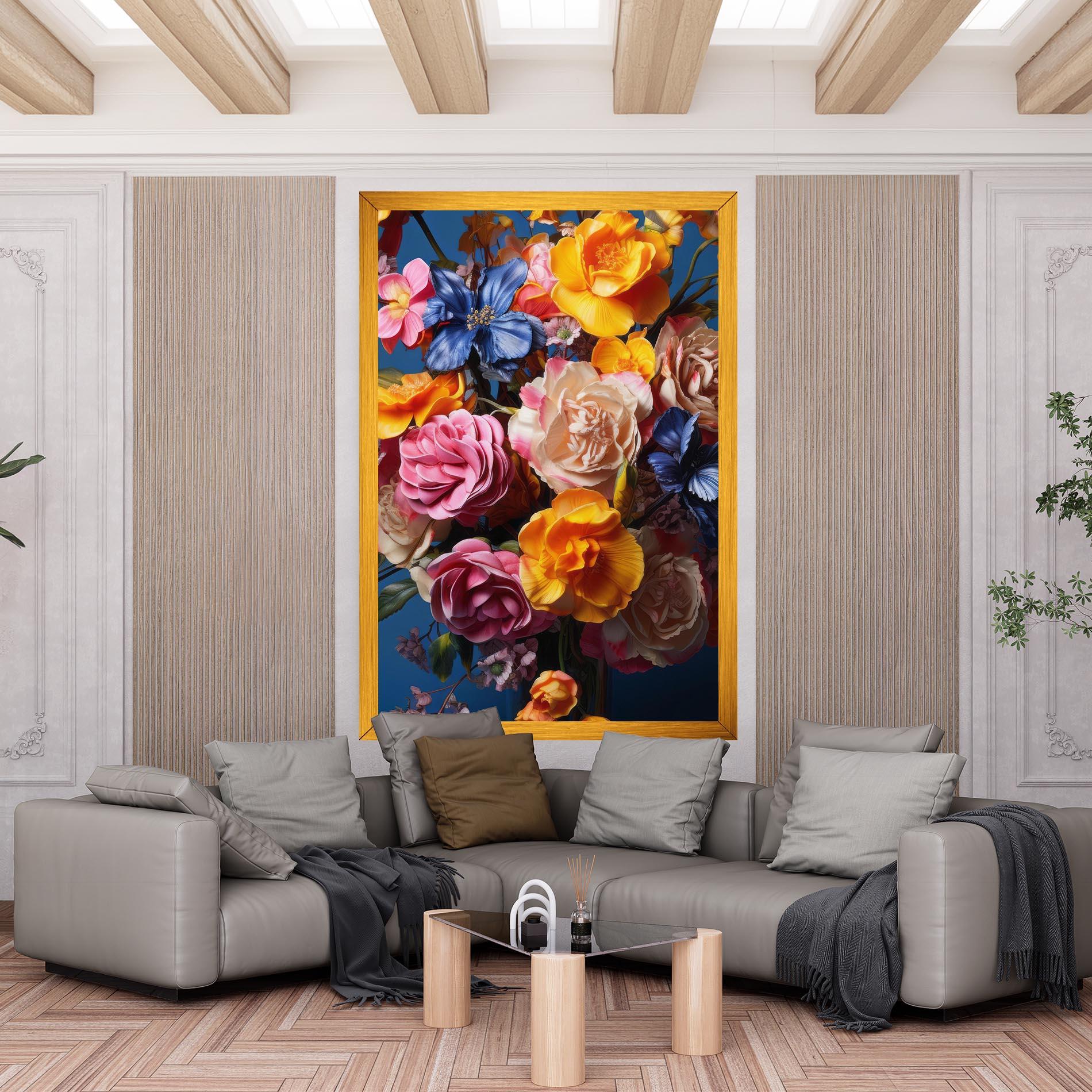 Obraz na Płótnie Colorful Flower Bouquet mockup 6