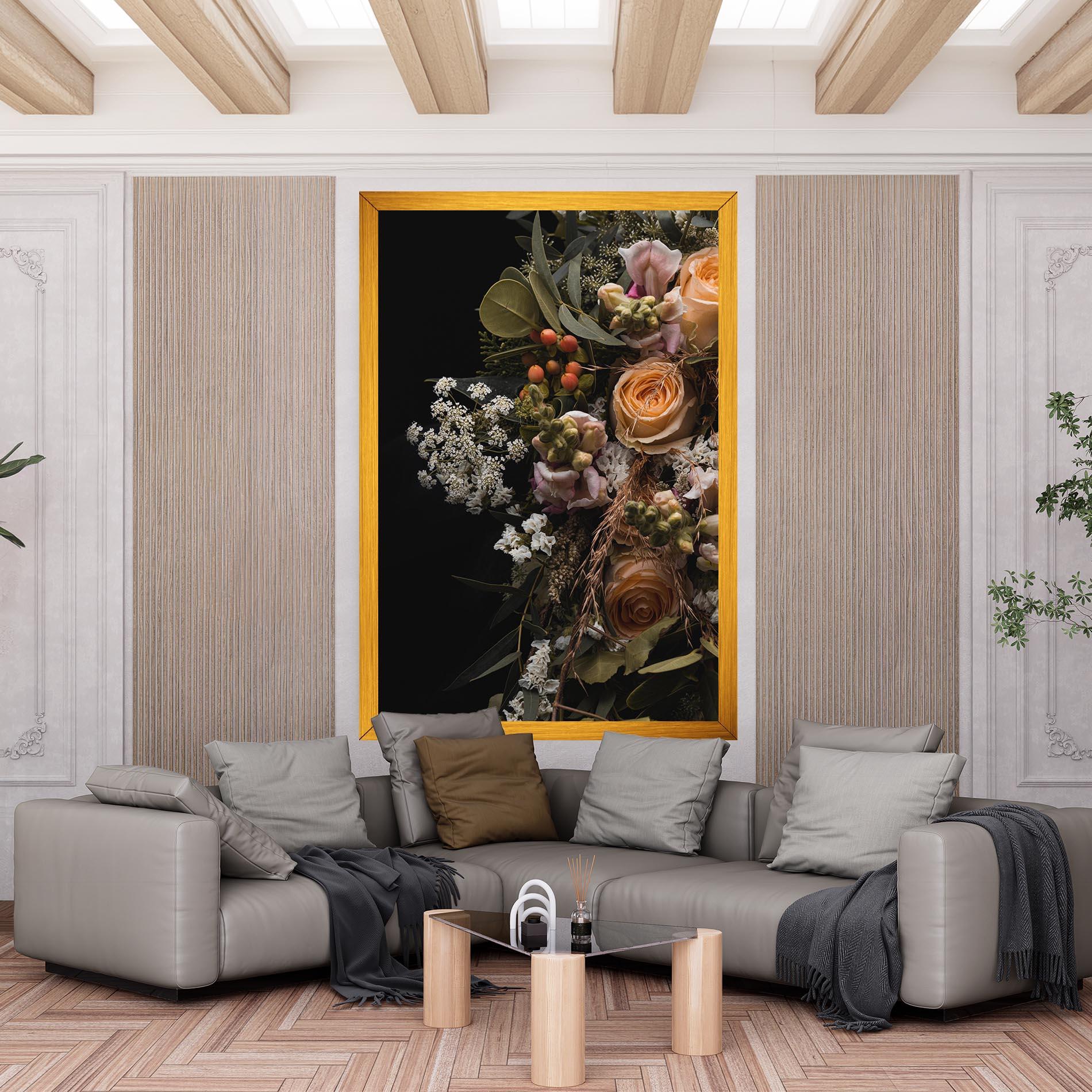 Obraz na Płótnie Dark Flower Bouquet mockup 6