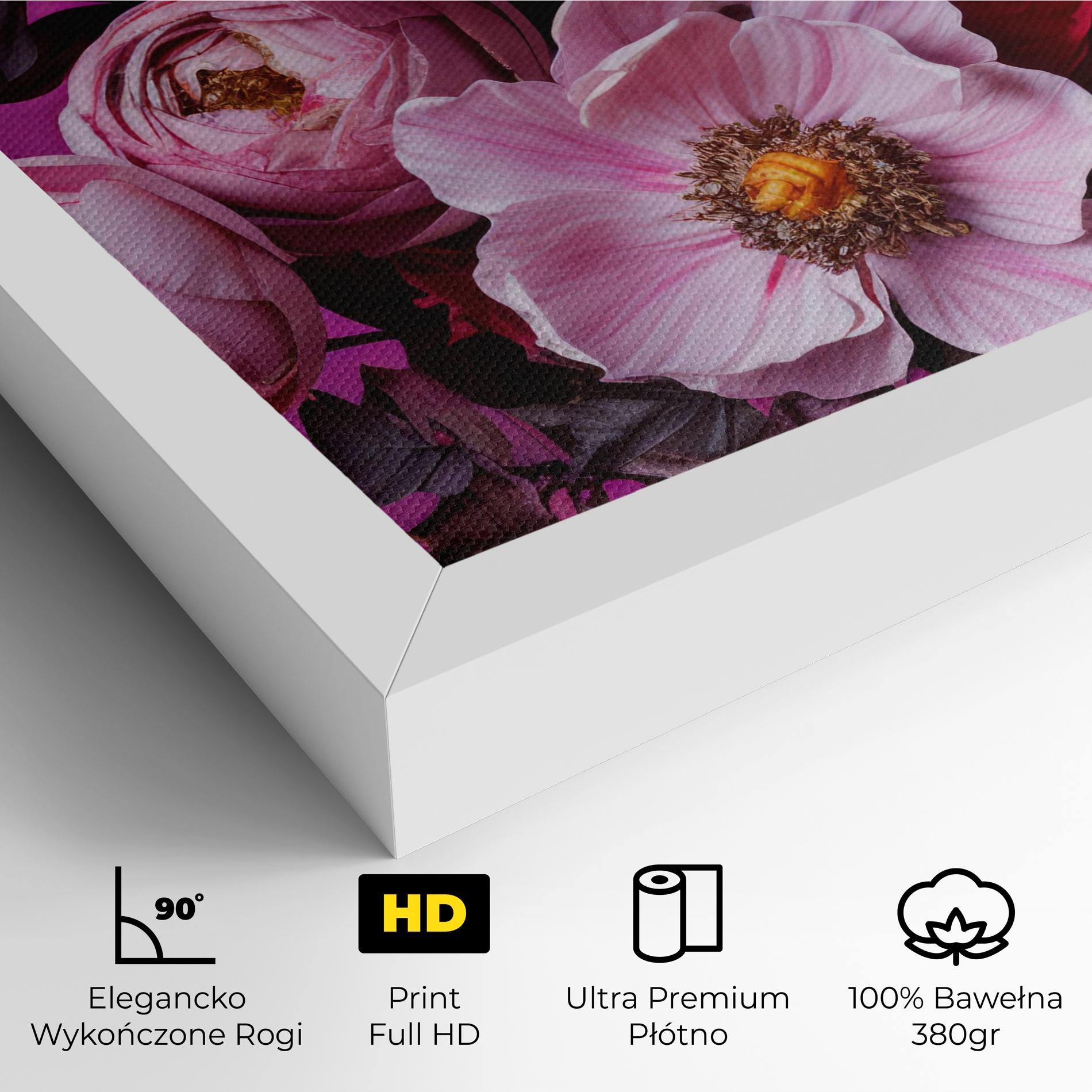 Obraz na Płótnie Pink Red Bouquet mockup 4