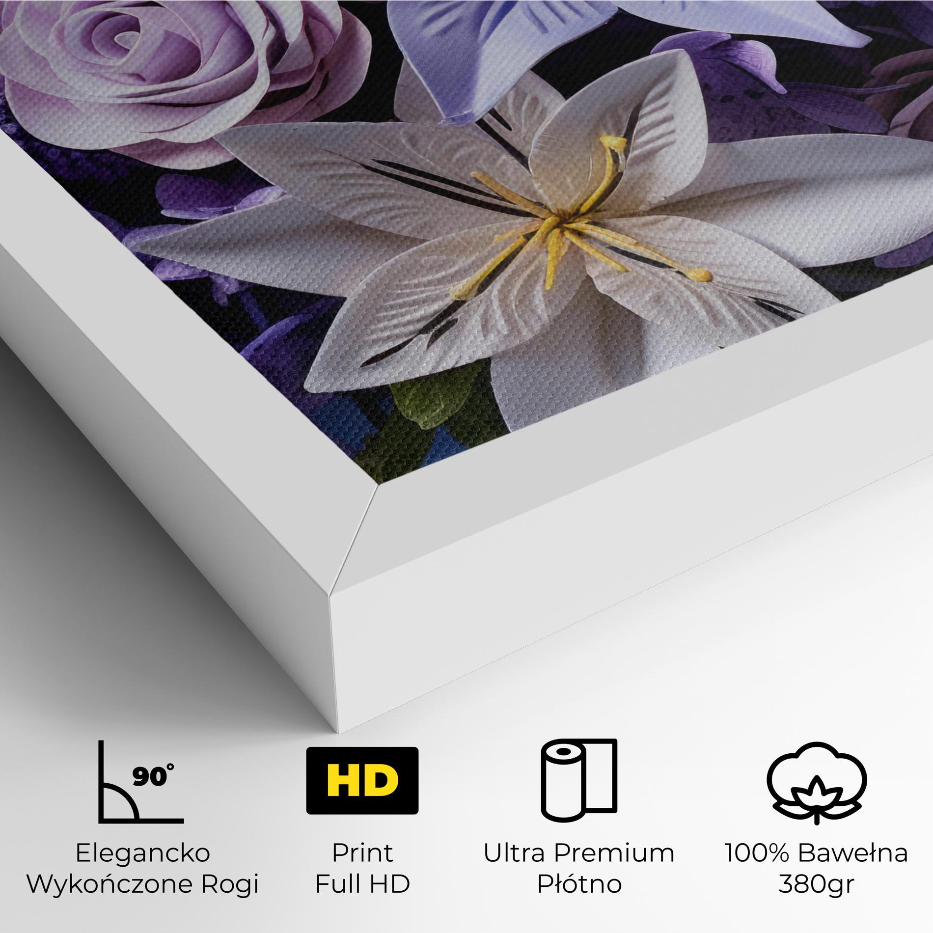 Obraz na Płótnie Purple Cute Bouquet mockup 4