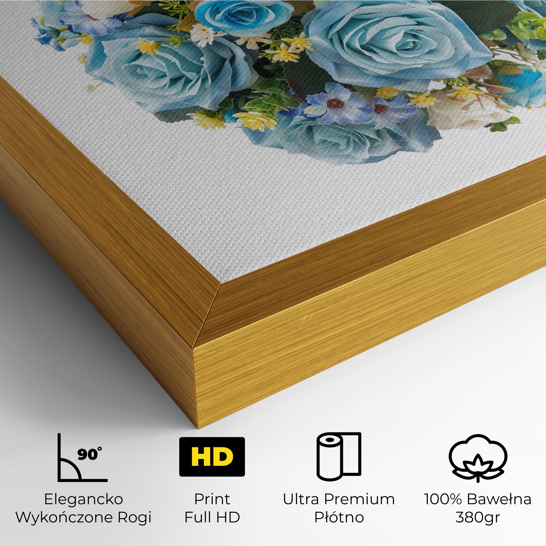 Obraz na Płótnie Blue Roses Bouquet mockup 4