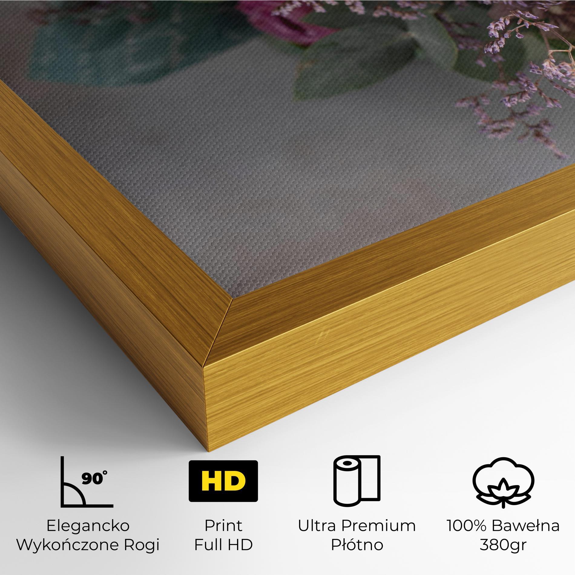 Obraz na Płótnie Cream Purple Bouquet mockup 4