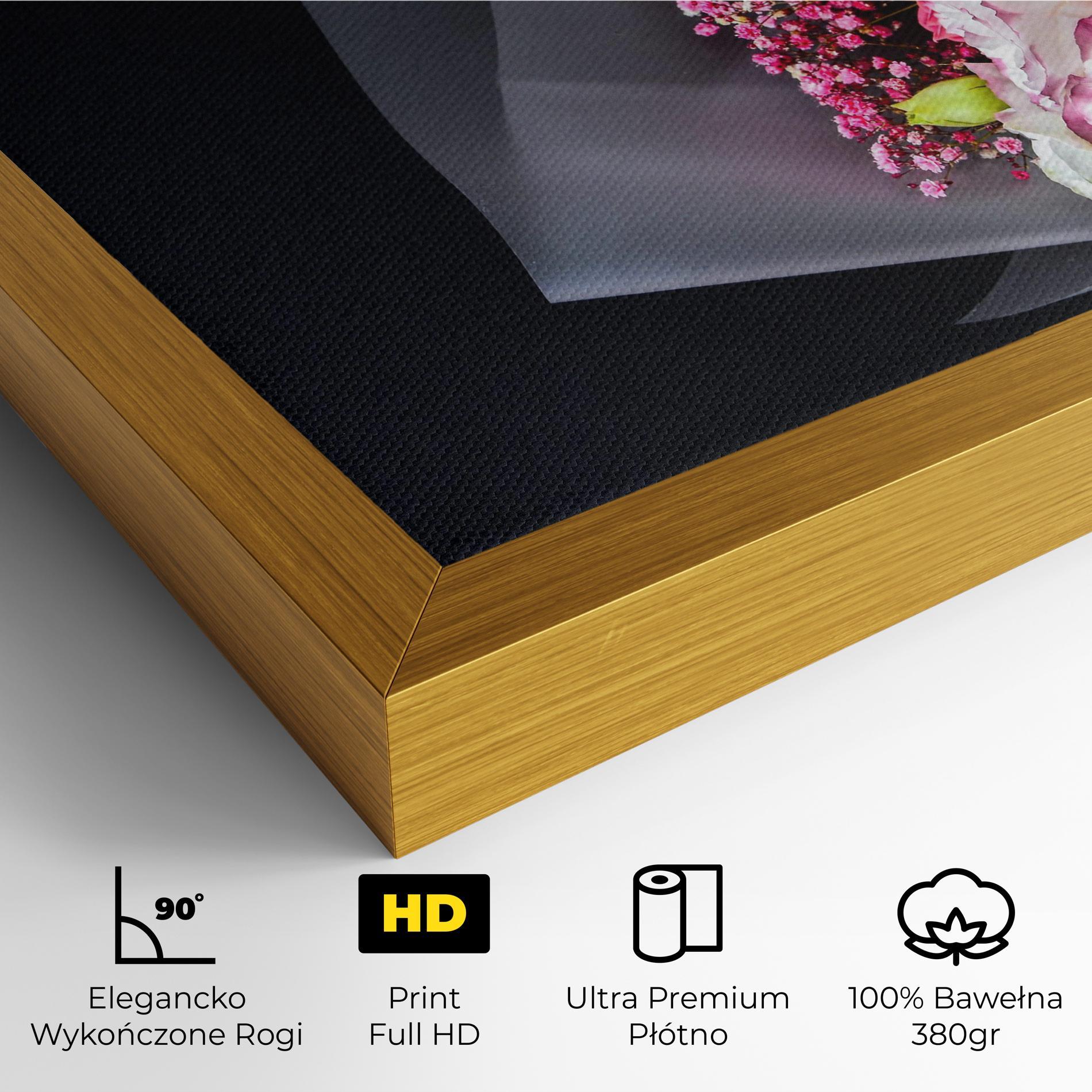 Obraz na Płótnie Cute Roses Bouquet mockup 4