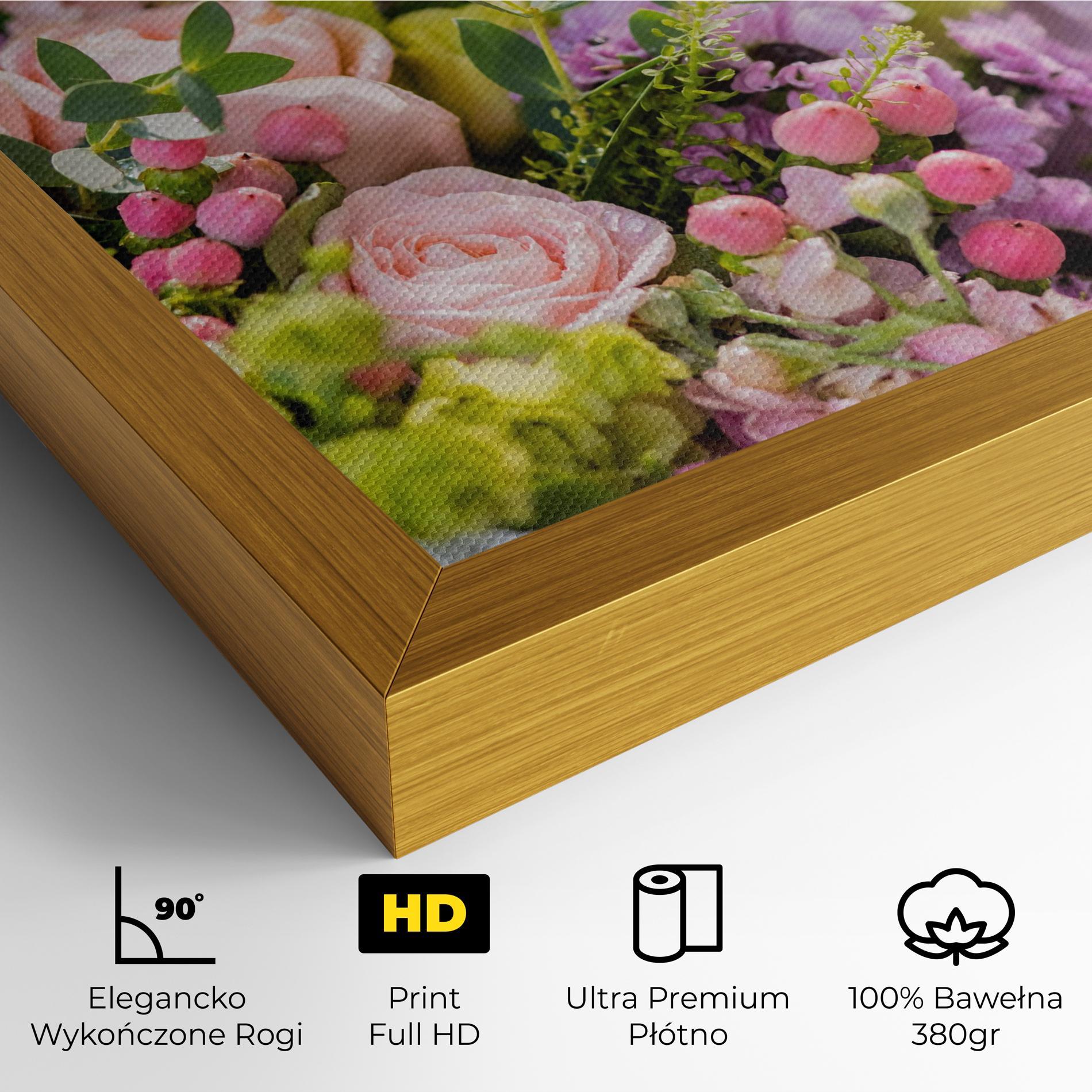 Obraz na Płótnie Green Pink Bouquet mockup 4