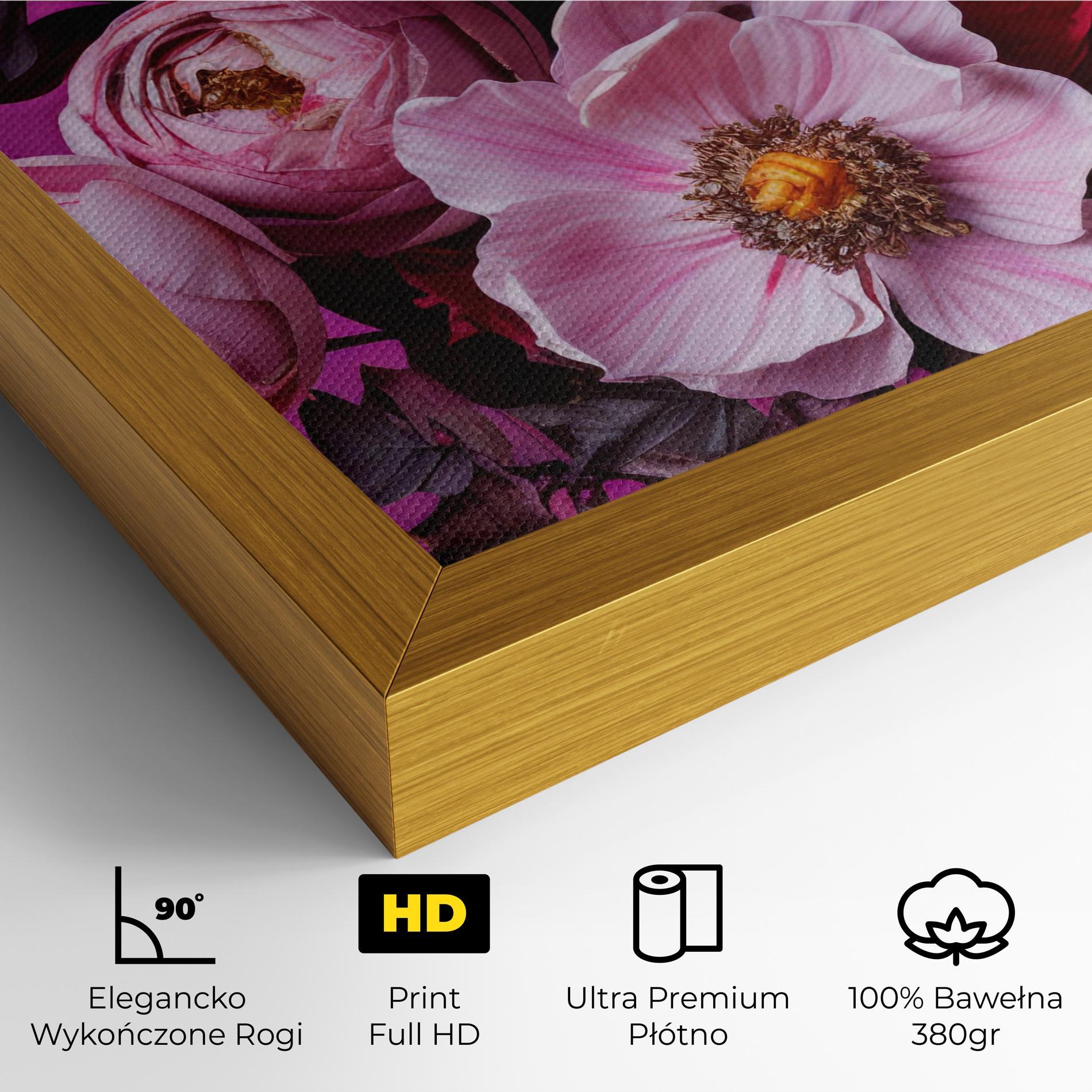 Obraz na Płótnie Pink Red Bouquet mockup 4