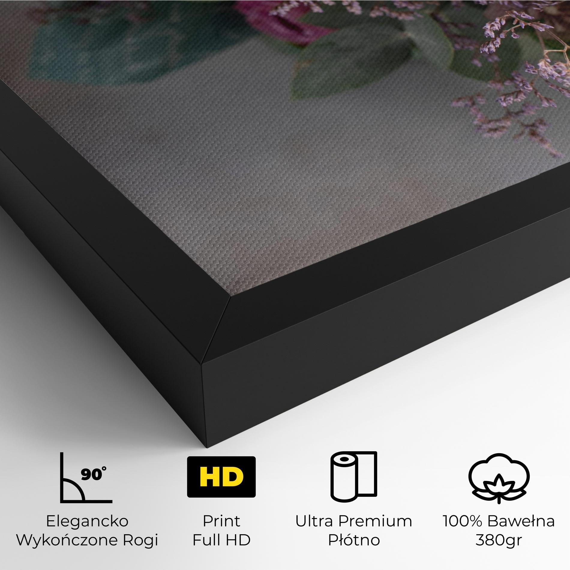 Obraz na Płótnie Cream Purple Bouquet mockup 4