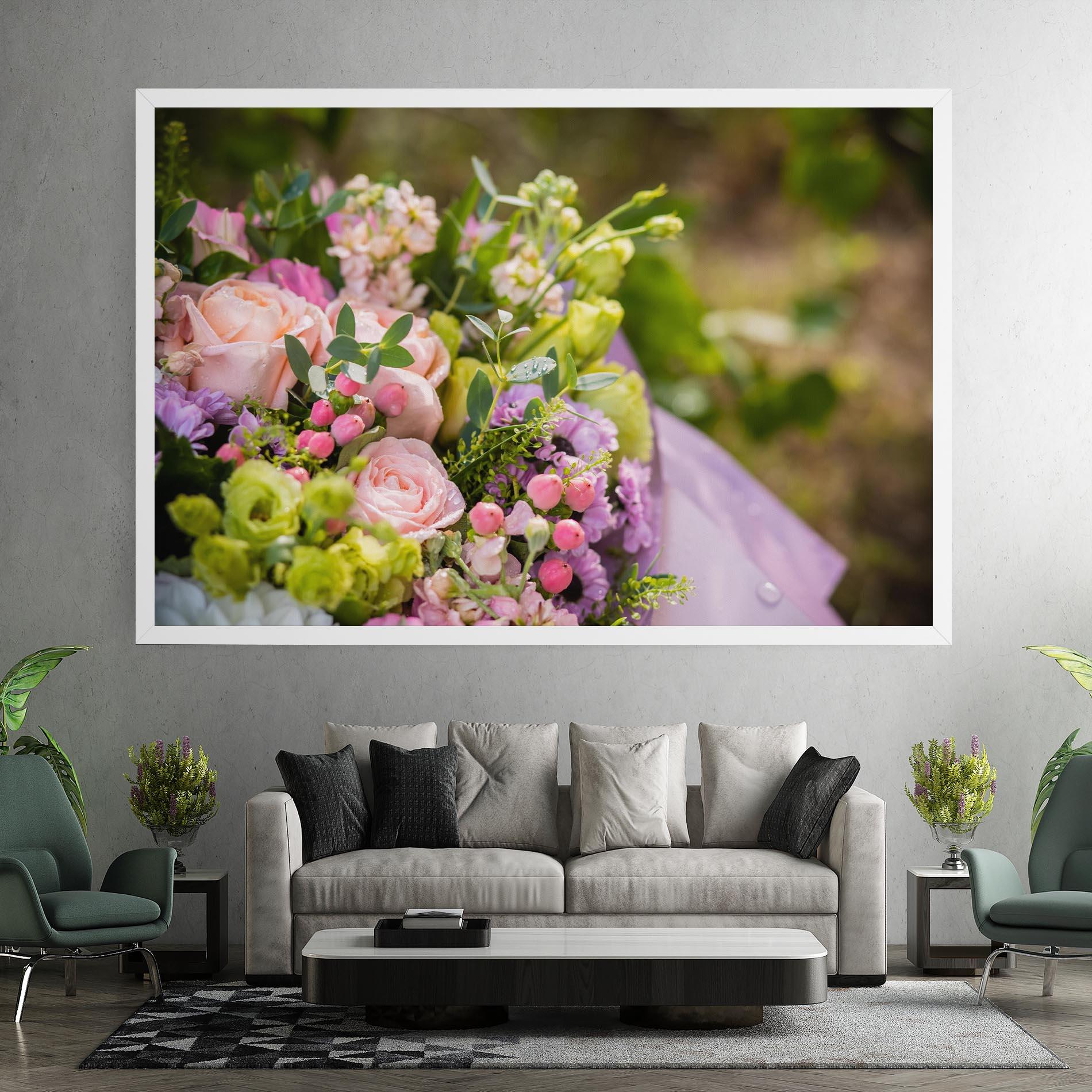 Obraz na Płótnie Green Pink Bouquet mockup 7