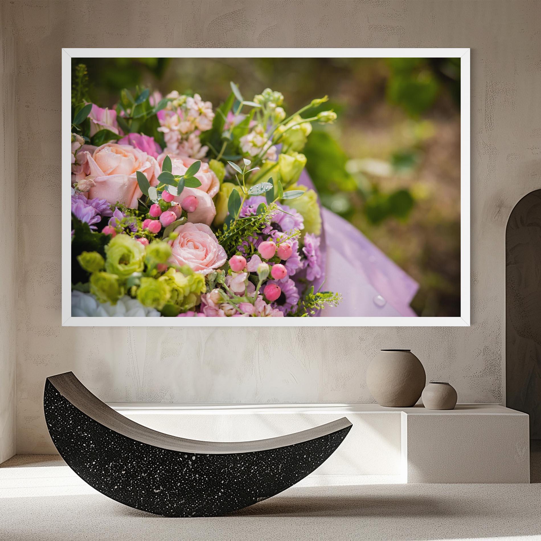 Obraz na Płótnie Green Pink Bouquet mockup 8