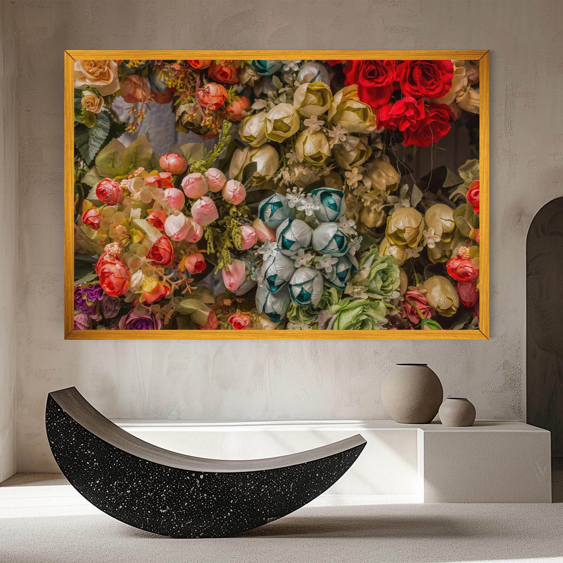 Obraz na Płótnie Fake Flowers Wall mockup 8