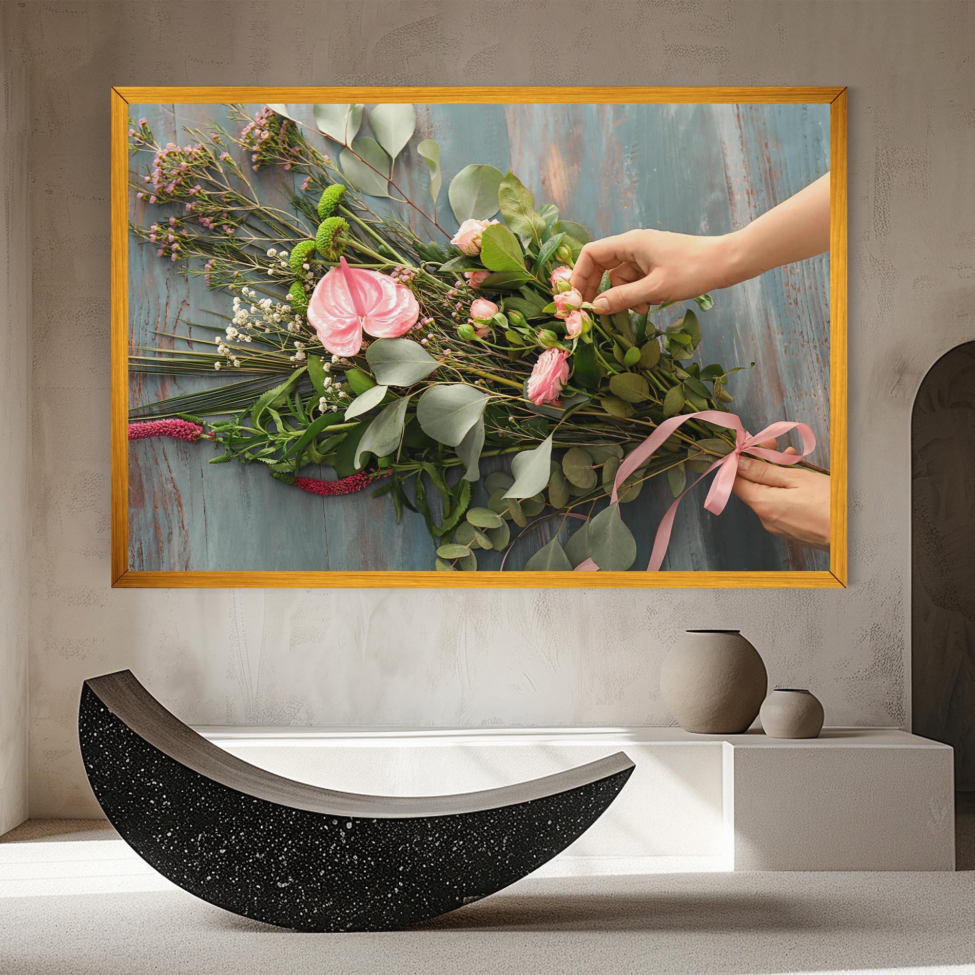 Obraz na Płótnie Preparing Bouquet mockup 8