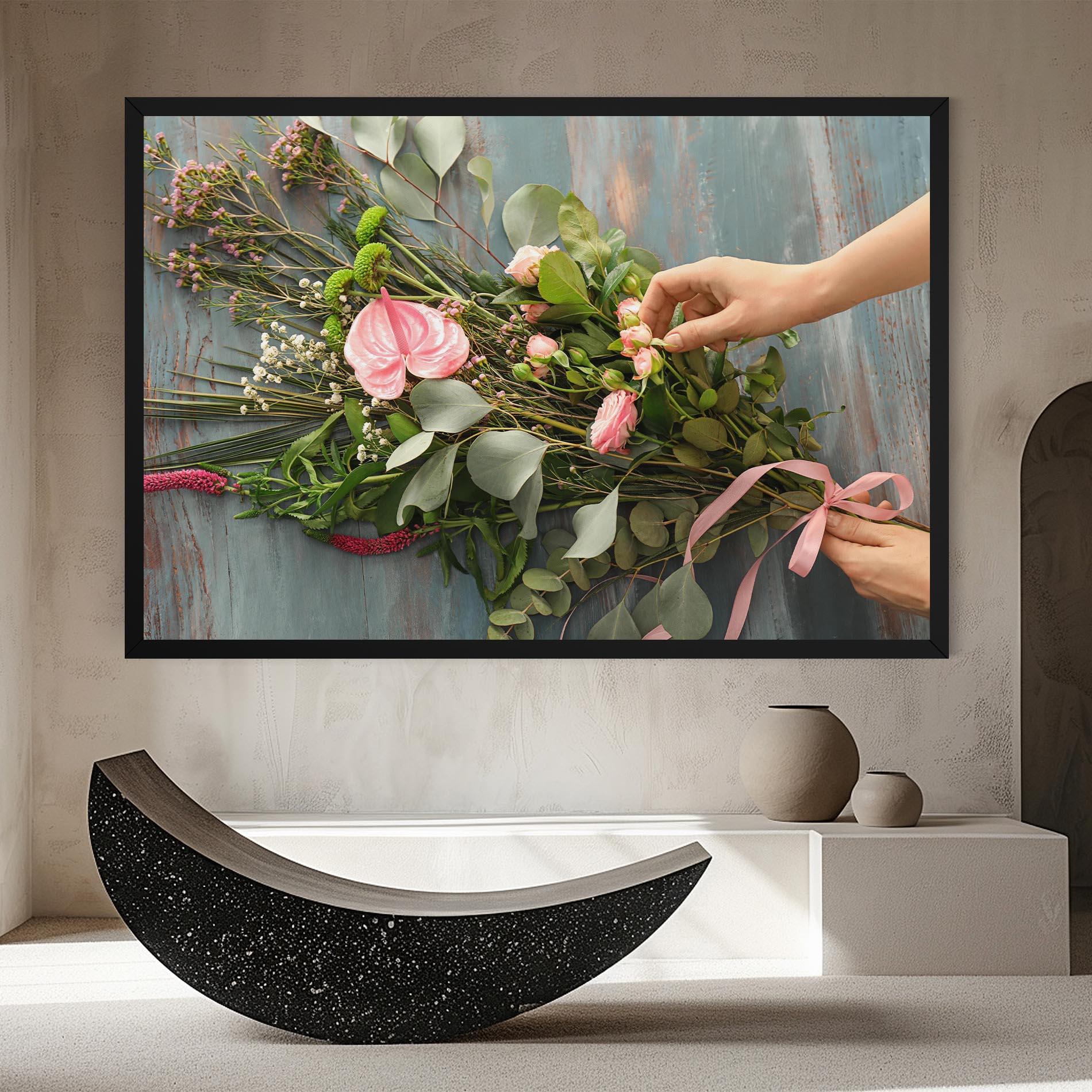 Obraz na Płótnie Preparing Bouquet mockup 8