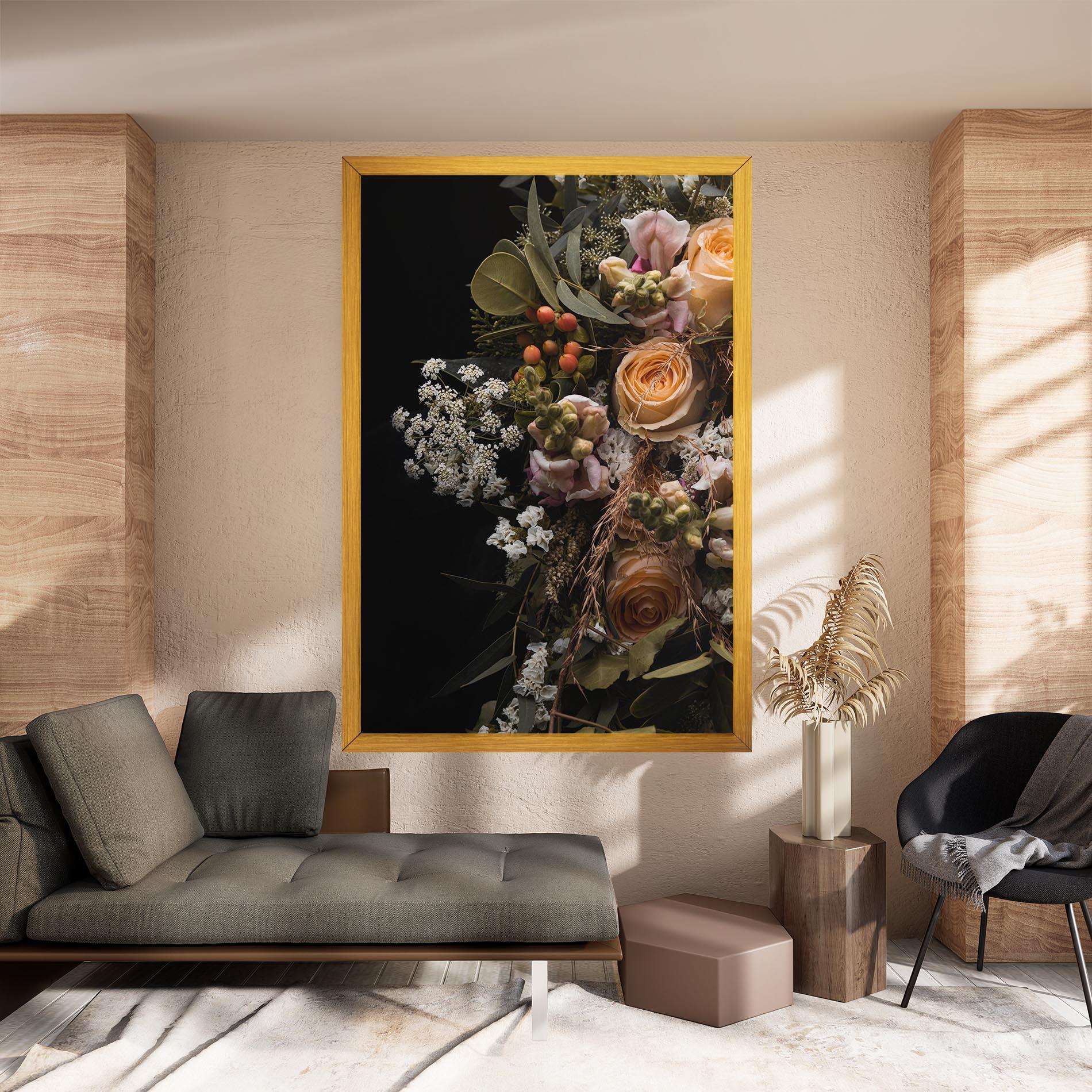 Obraz na Płótnie Dark Flower Bouquet mockup 8