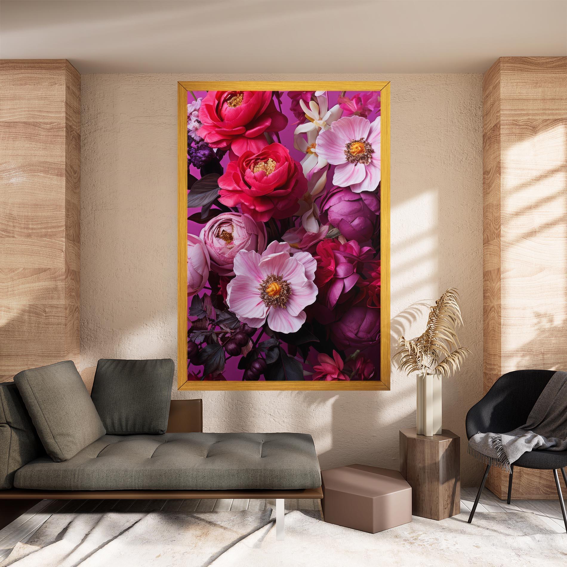 Obraz na Płótnie Pink Red Bouquet mockup 8