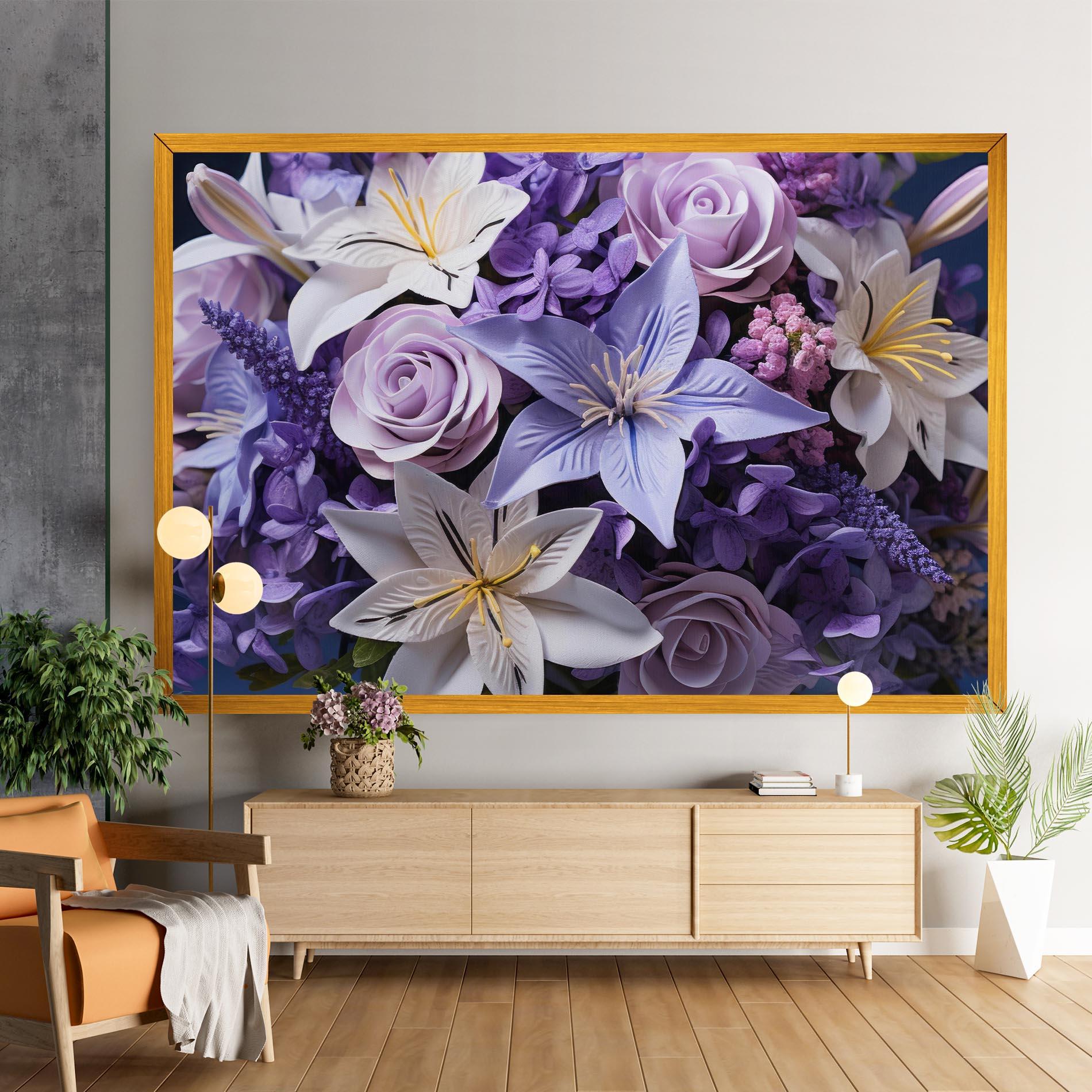 Obraz na Płótnie Purple Cute Bouquet mockup 9