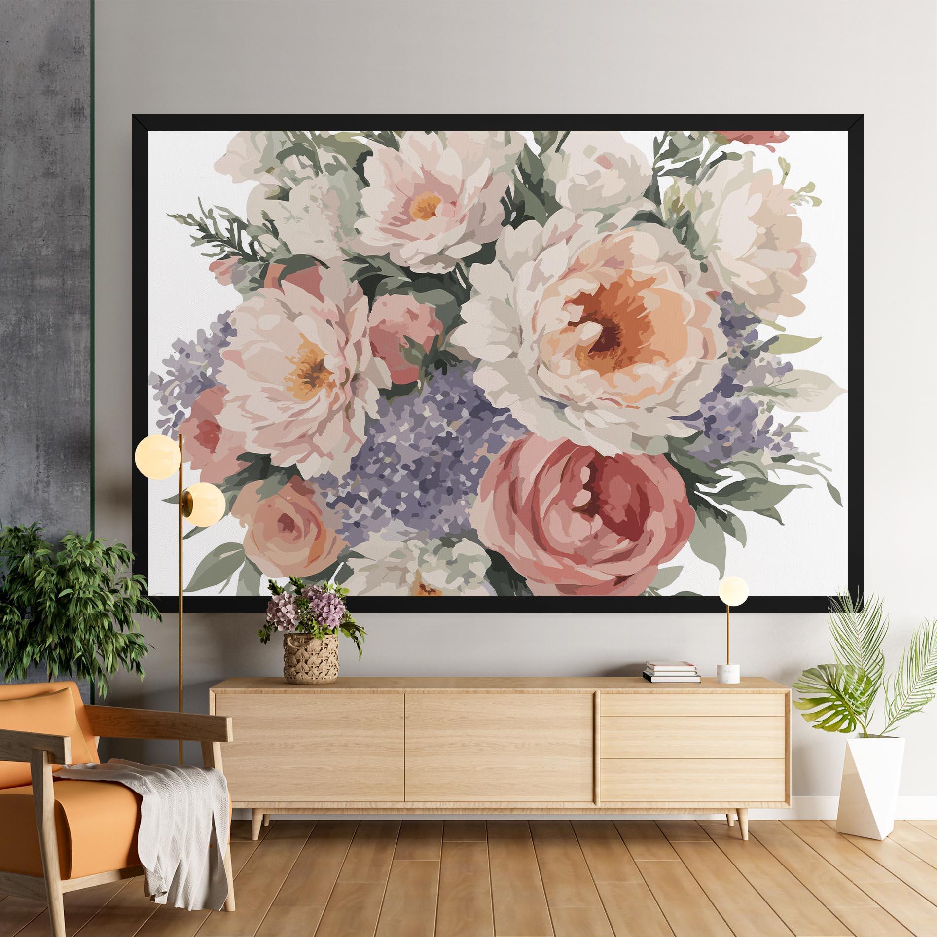 Obraz na Płótnie Pretty Watercolor Bouquet mockup 9