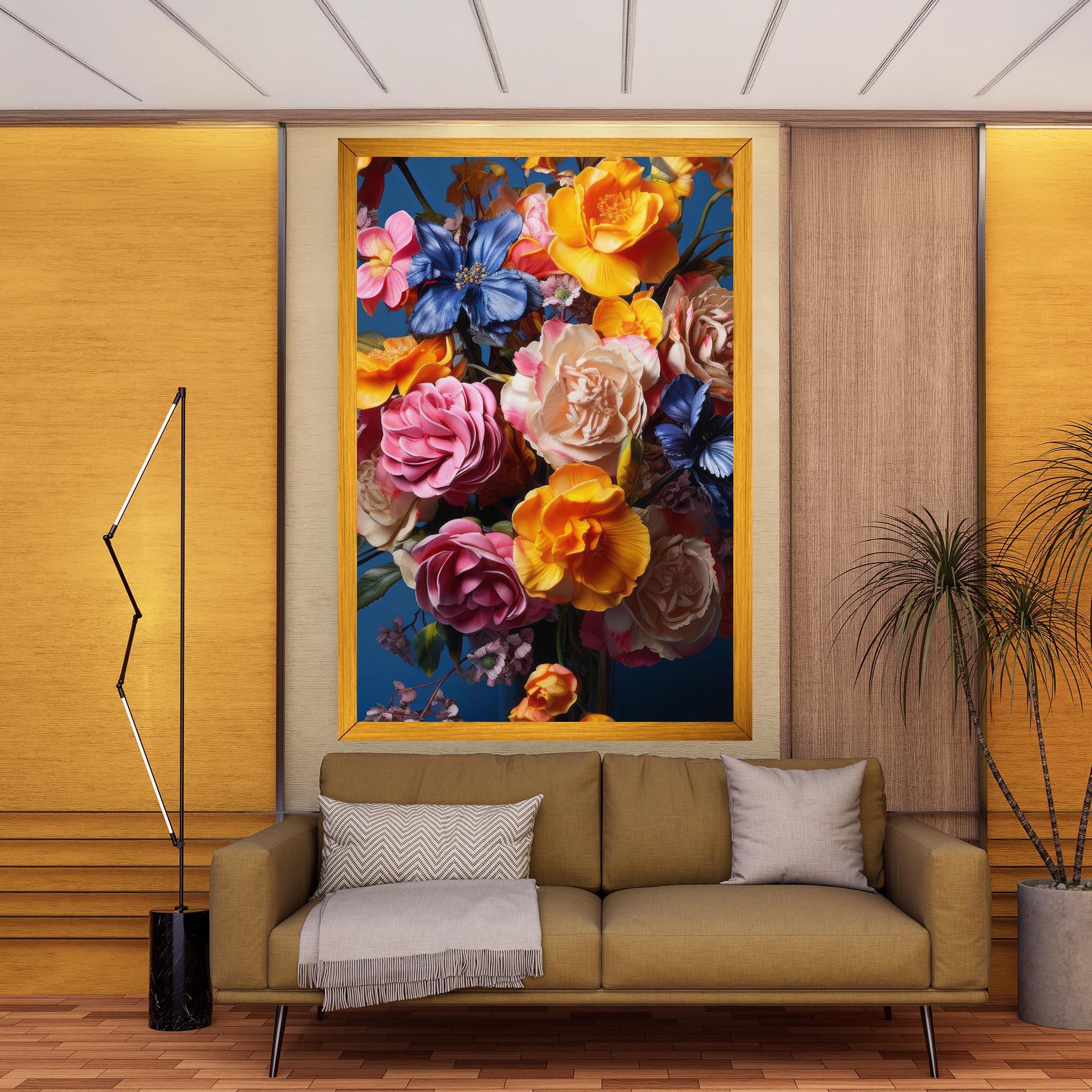 Obraz na Płótnie Colorful Flower Bouquet mockup 9