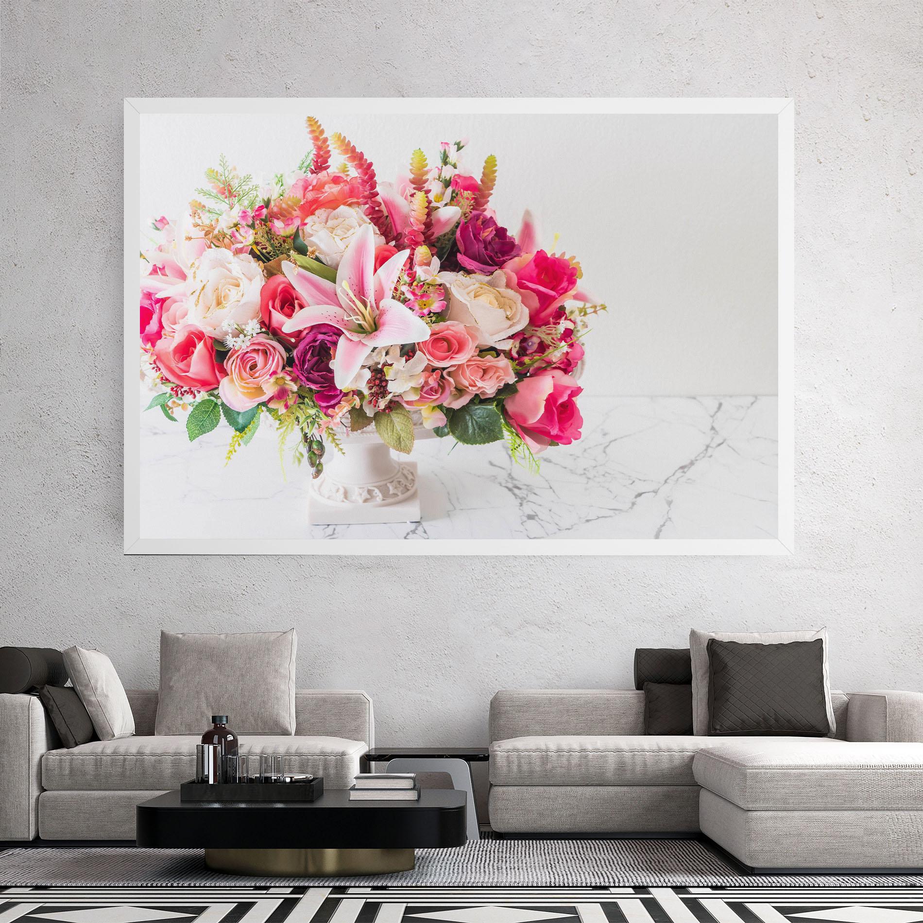 Obraz na Płótnie Bouquet Flowers Vase mockup 2